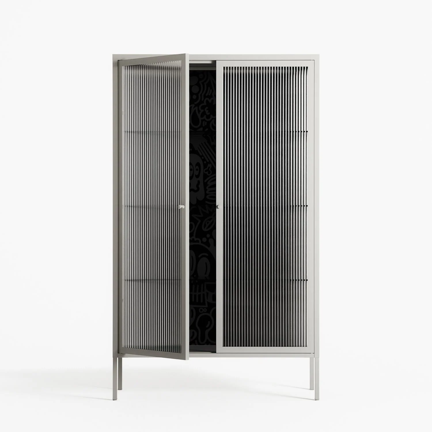 The Single Color - Cabinet - Craig Watkins - Chalk - Reeded glass - Image 2