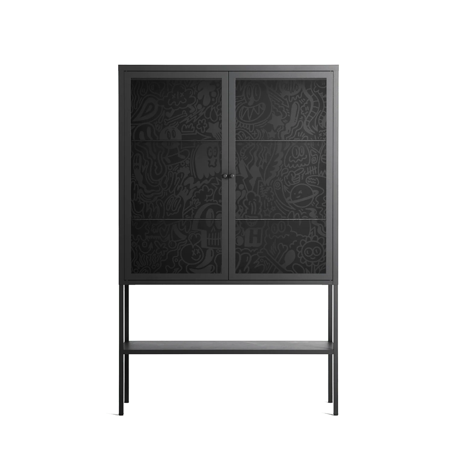 The Single Color - Loft Cabinet - Craig Watkins - Antracite - Clear glass