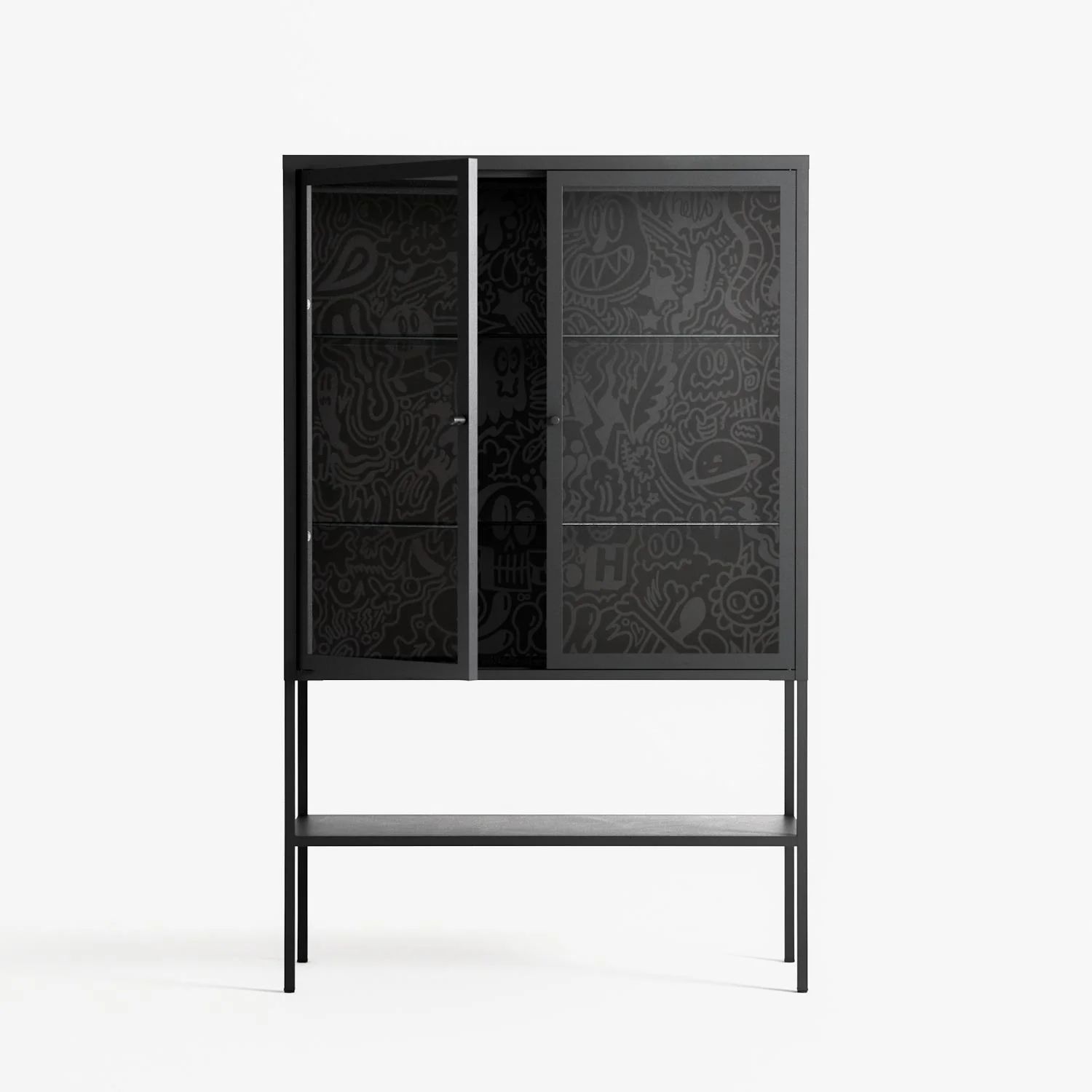 The Single Color - Loft Cabinet - Craig Watkins - Antracite - Clear glass - Image 2