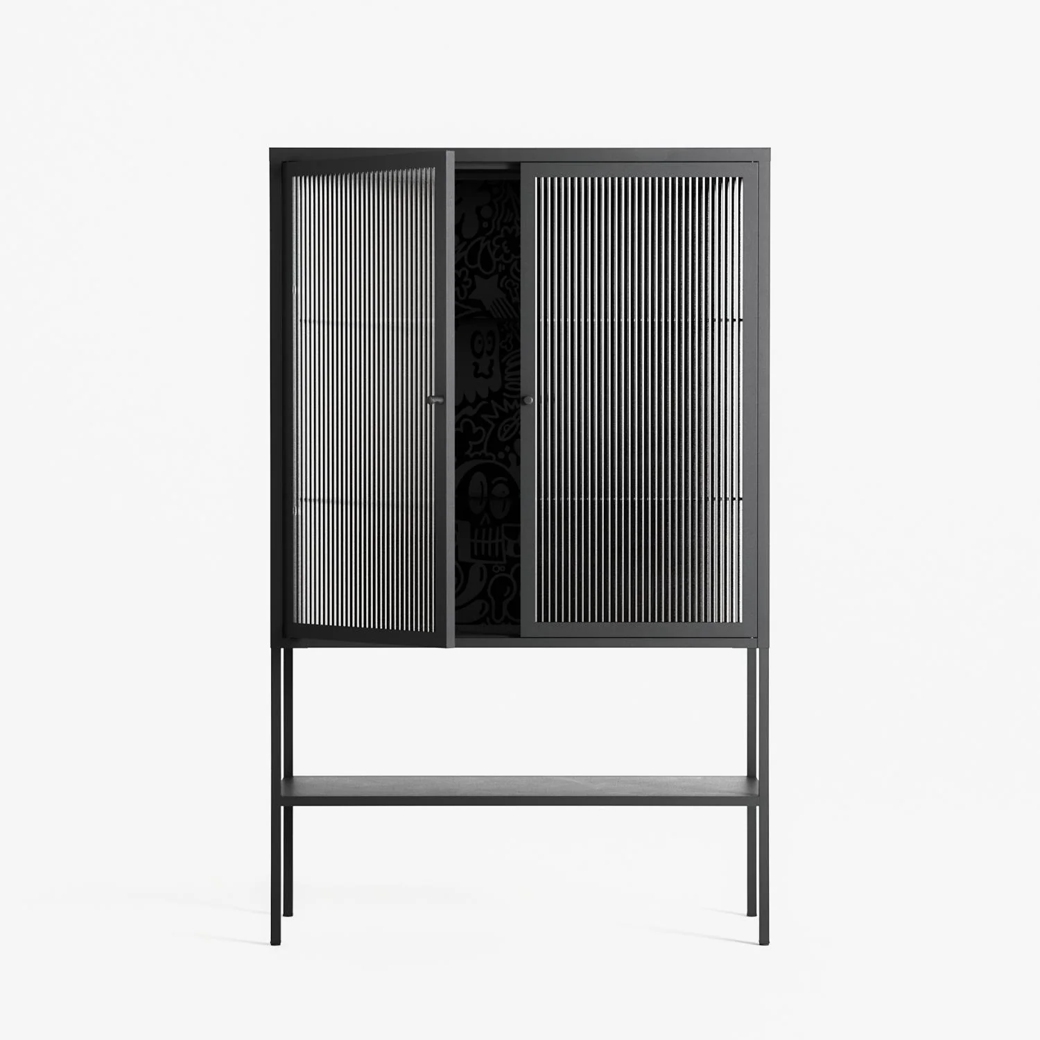The Single Color - Loft Cabinet - Craig Watkins - Antracite - Reeded glass - Image 2