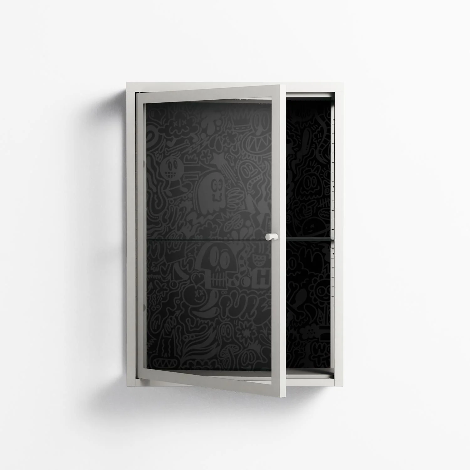 The Single Color - Wall Cabinet - Craig Watkins - Chalk - Clear glass - Image 2