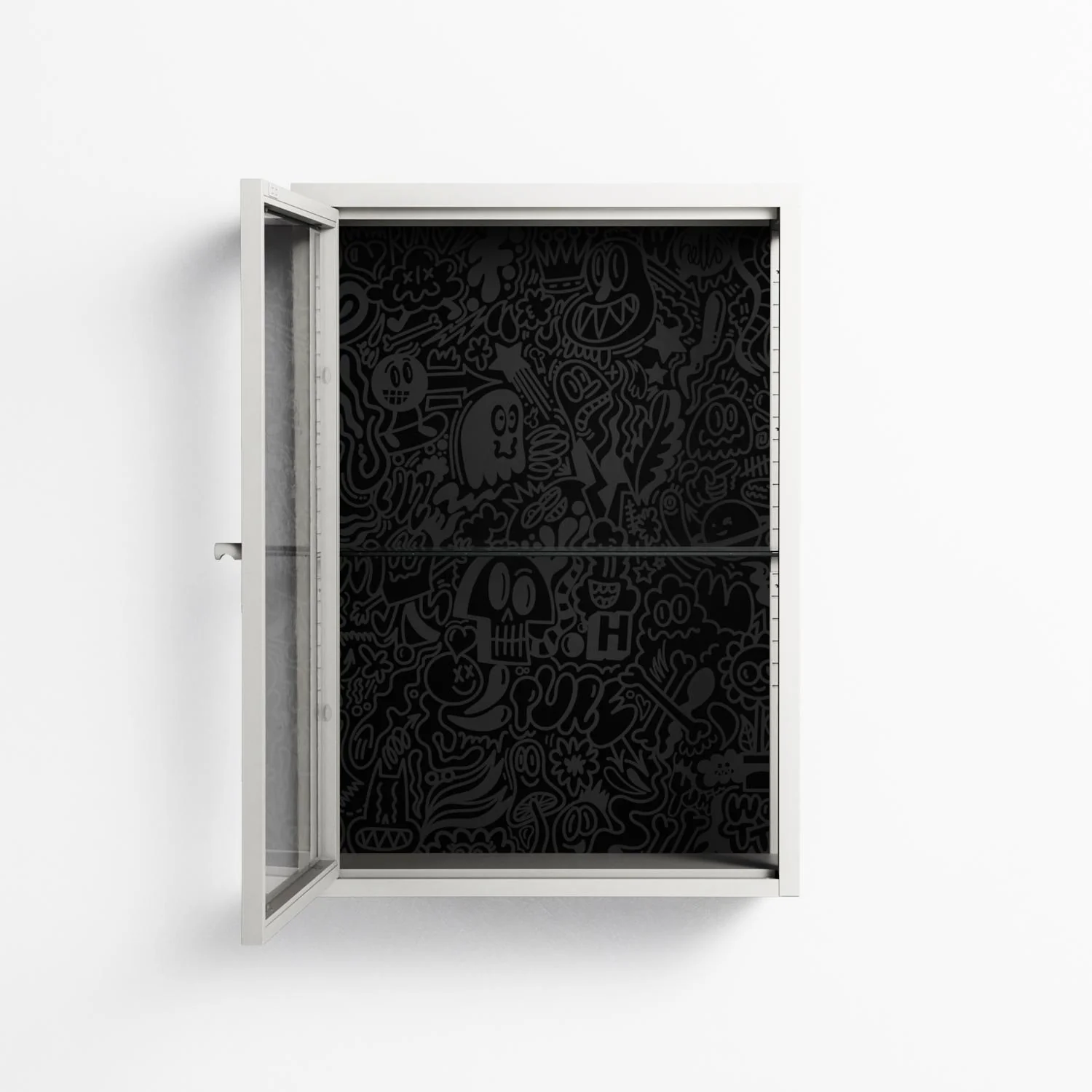 The Single Color - Wall Cabinet - Craig Watkins - Chalk - Clear glass - Image 3