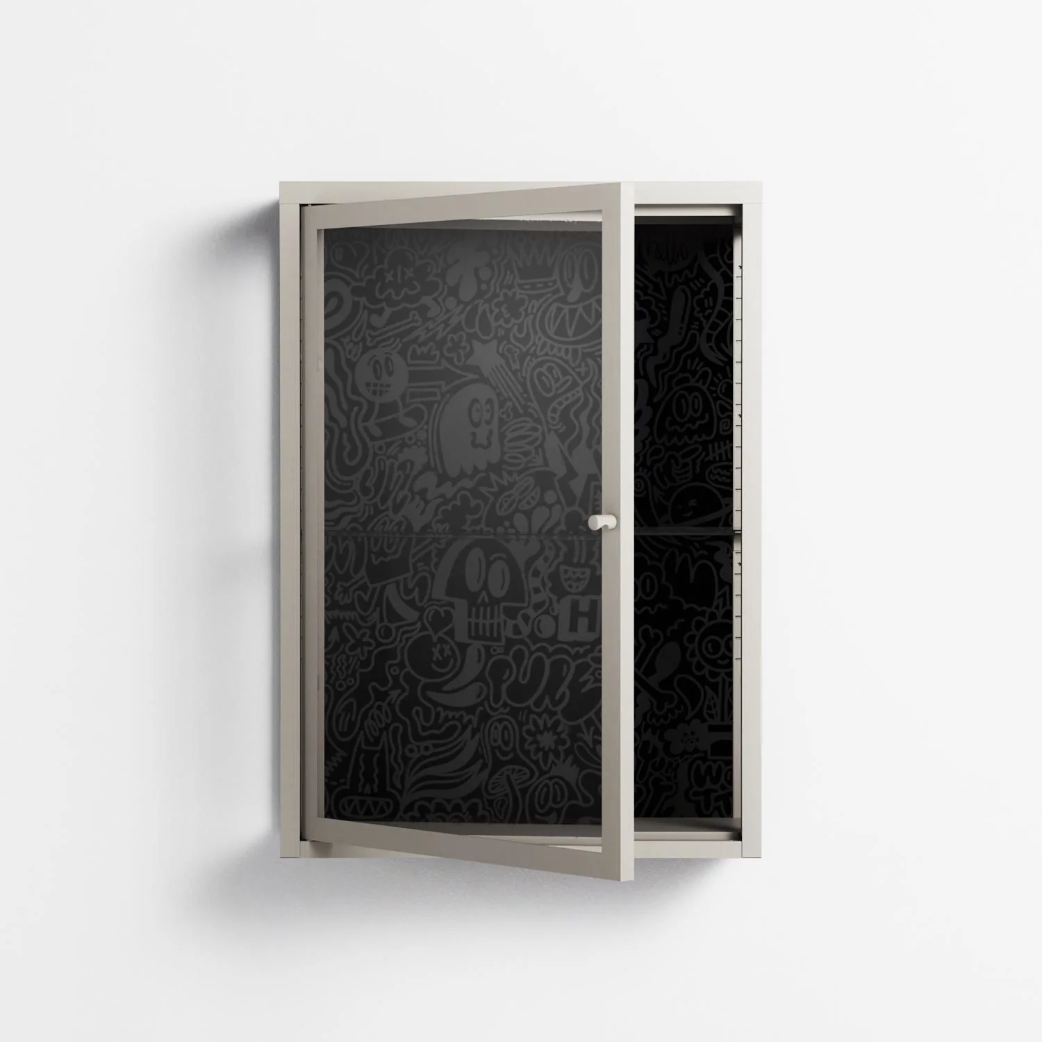 The Single Color - Wall Cabinet - Craig Watkins - Pebble - Clear glass - Image 2
