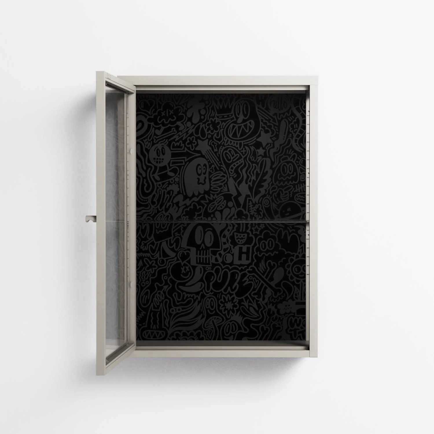 The Single Color - Wall Cabinet - Craig Watkins - Pebble - Clear glass - Image 3