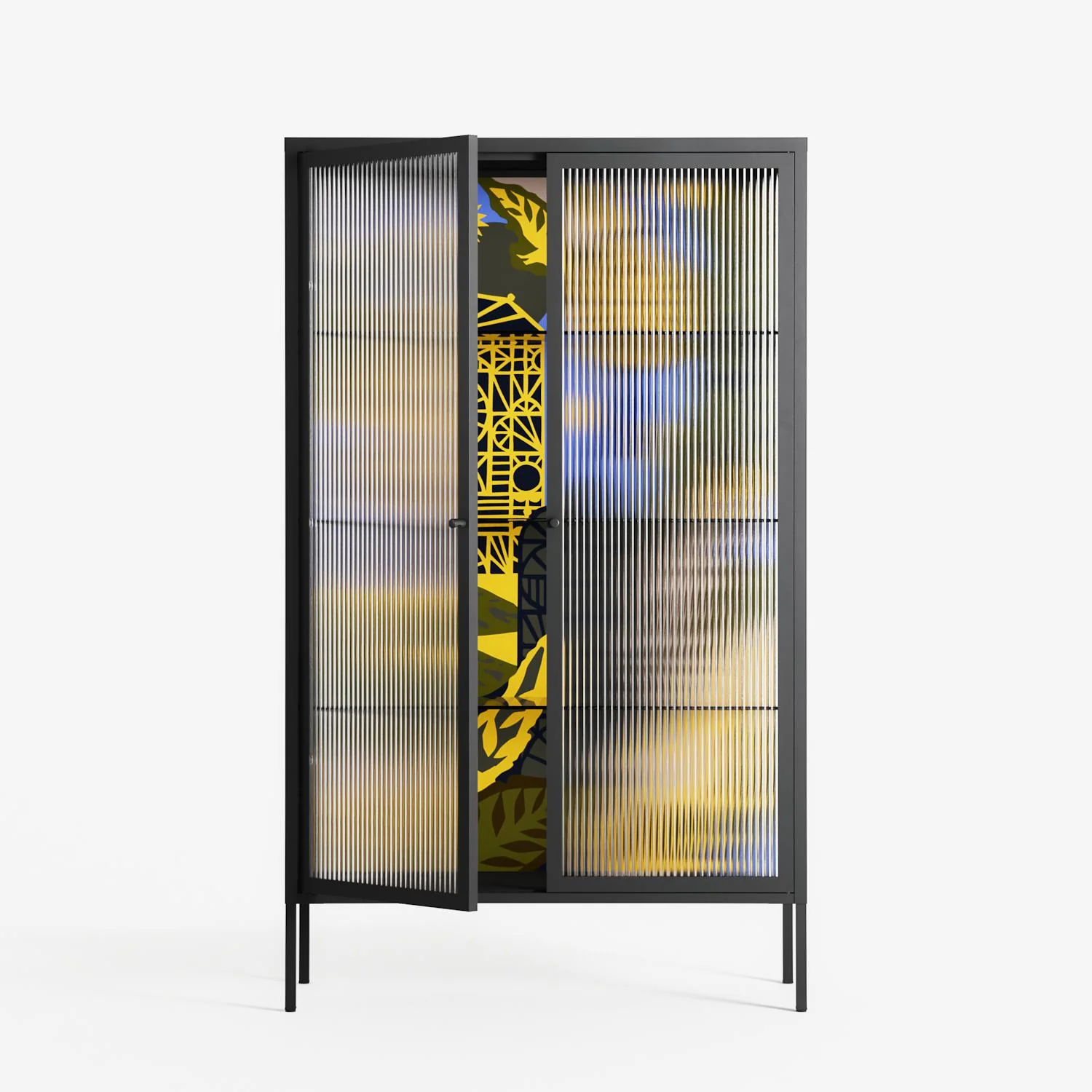 The Towering Hall Full Of Light 2 - Cabinet - Nick Liefhebber - Antracite - Reeded glass - Image 2