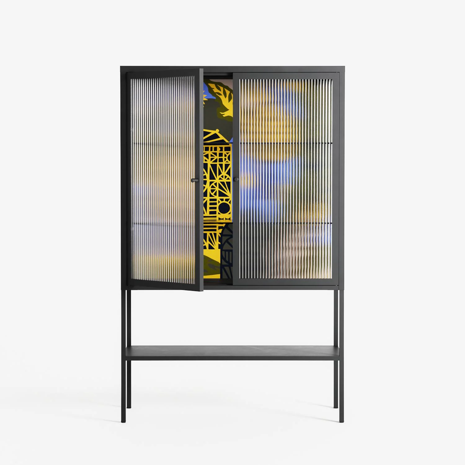 The Towering Hall Full Of Light 2 - Loft Cabinet - Nick Liefhebber - Antracite - Reeded glass - Image 2