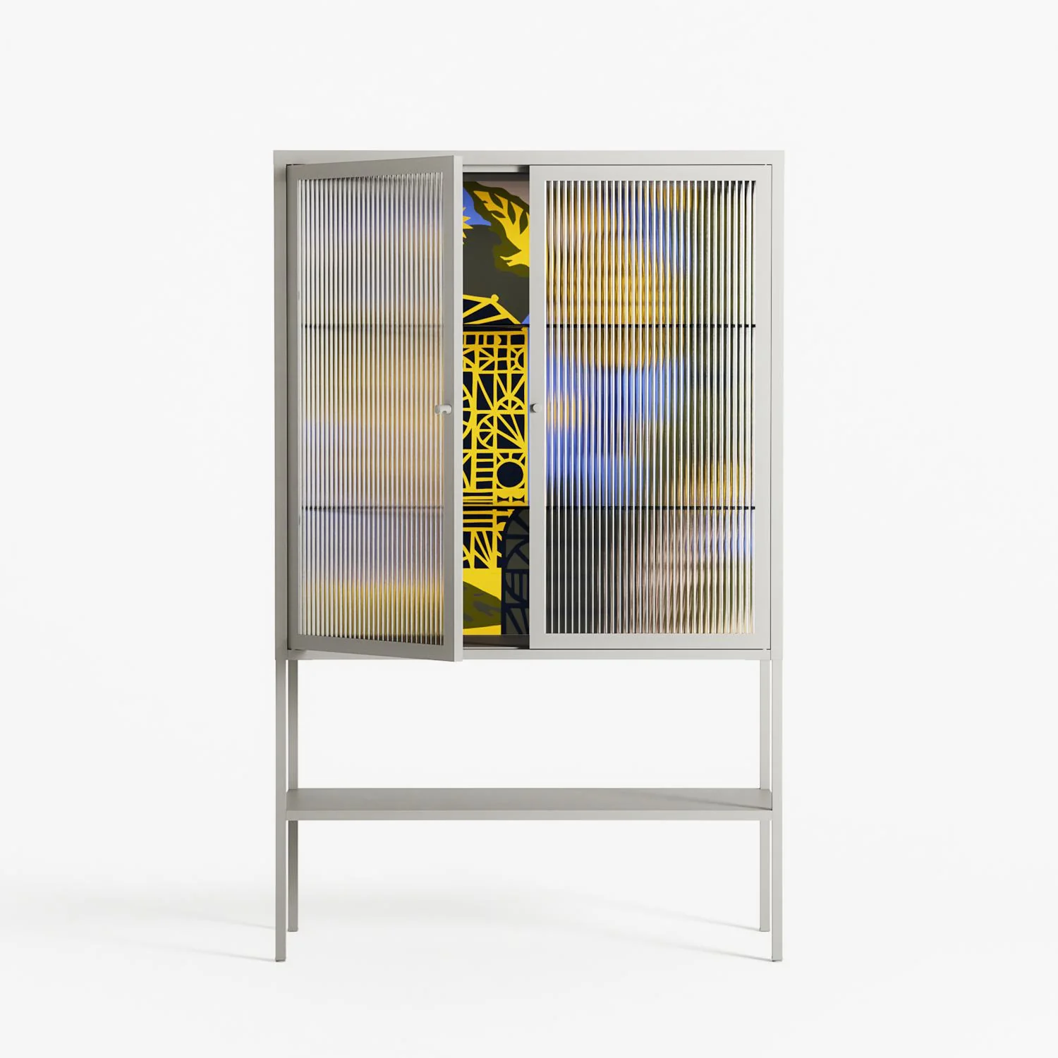 The Towering Hall Full Of Light 2 - Loft Cabinet - Nick Liefhebber - Chalk - Reeded glass - Image 2