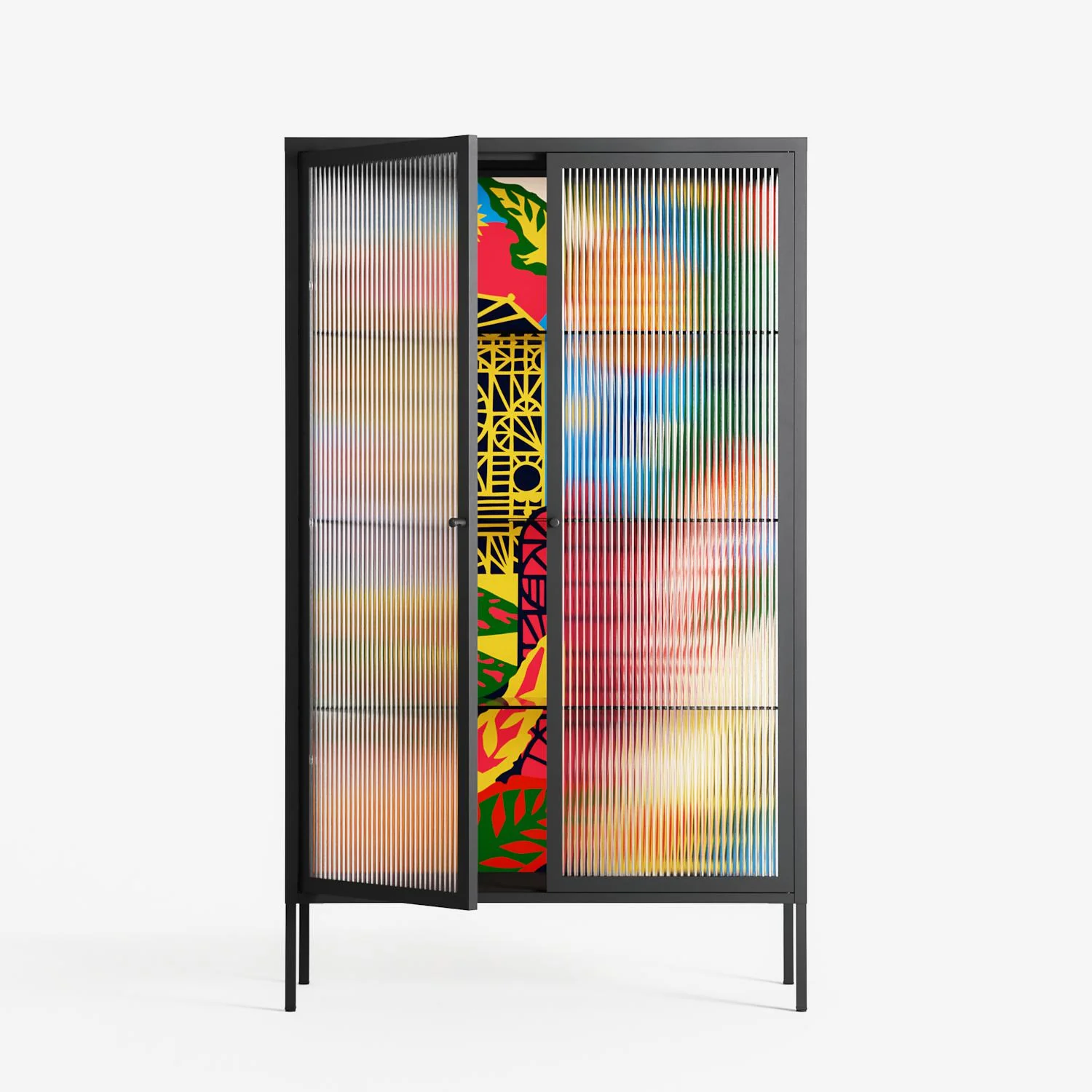 The Towering Hall Full Of Light - Cabinet - Nick Liefhebber - Antracite - Reeded glass - Image 2