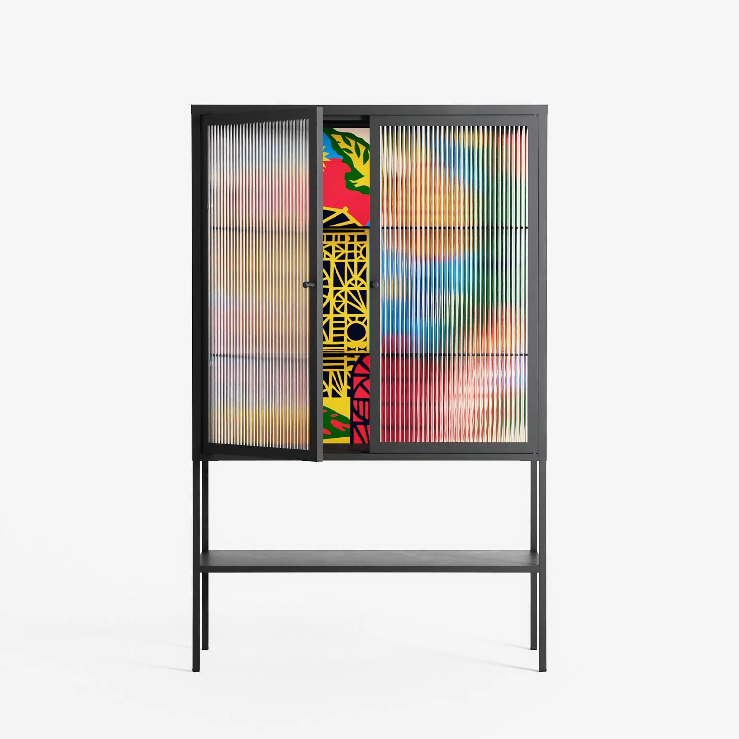 The Towering Hall Full Of Light - Loft Cabinet - Nick Liefhebber - Antracite - Reeded glass - Image 2