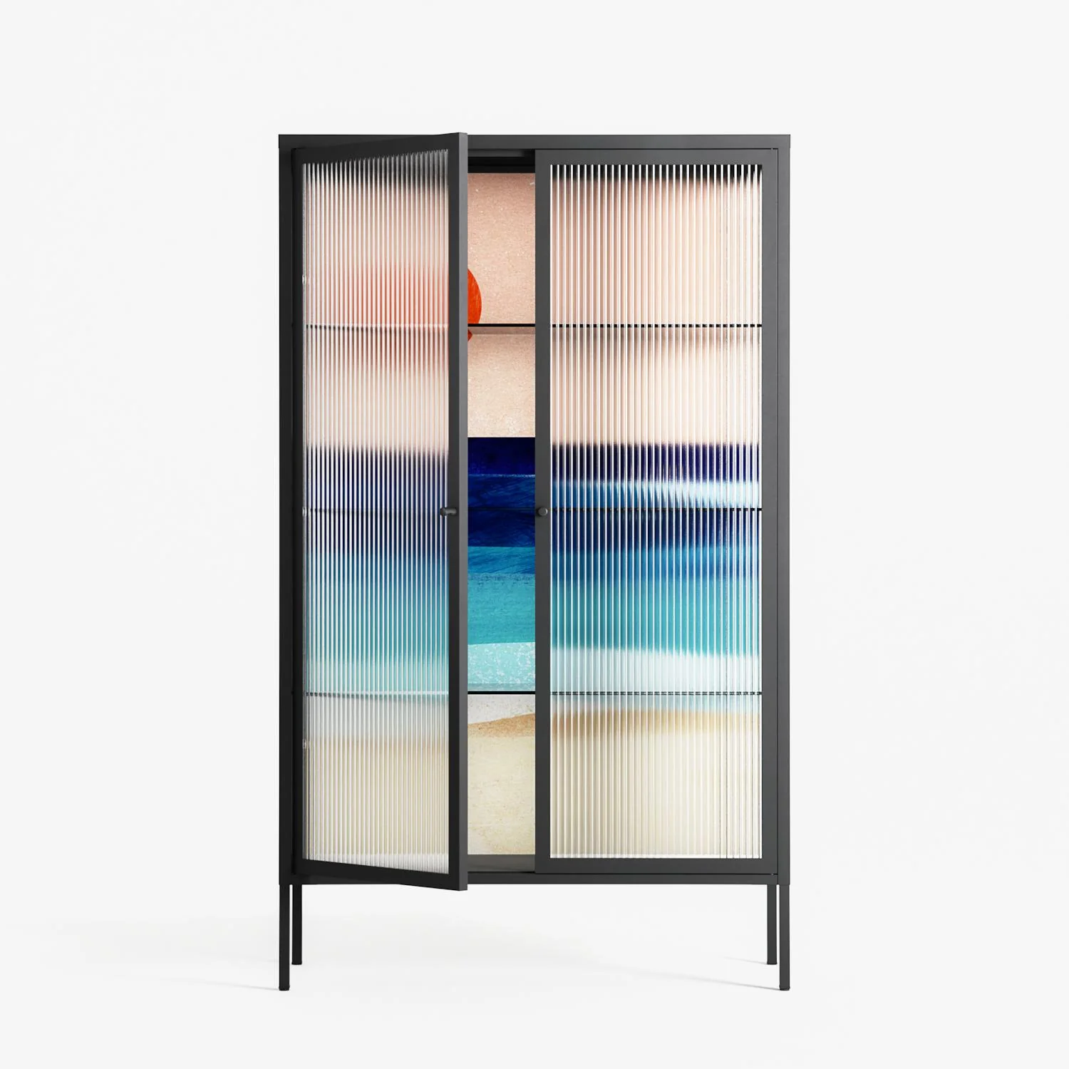 The Wave - Cabinet - Henry Rivers - Antracite - Reeded glass - Image 2