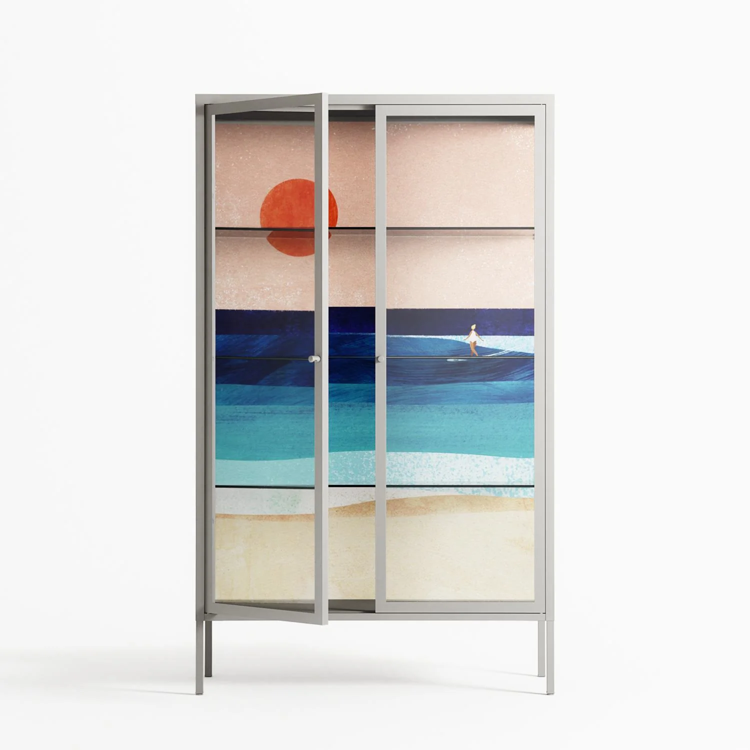 The Wave - Cabinet - Henry Rivers - Chalk - Clear glass - Image 2