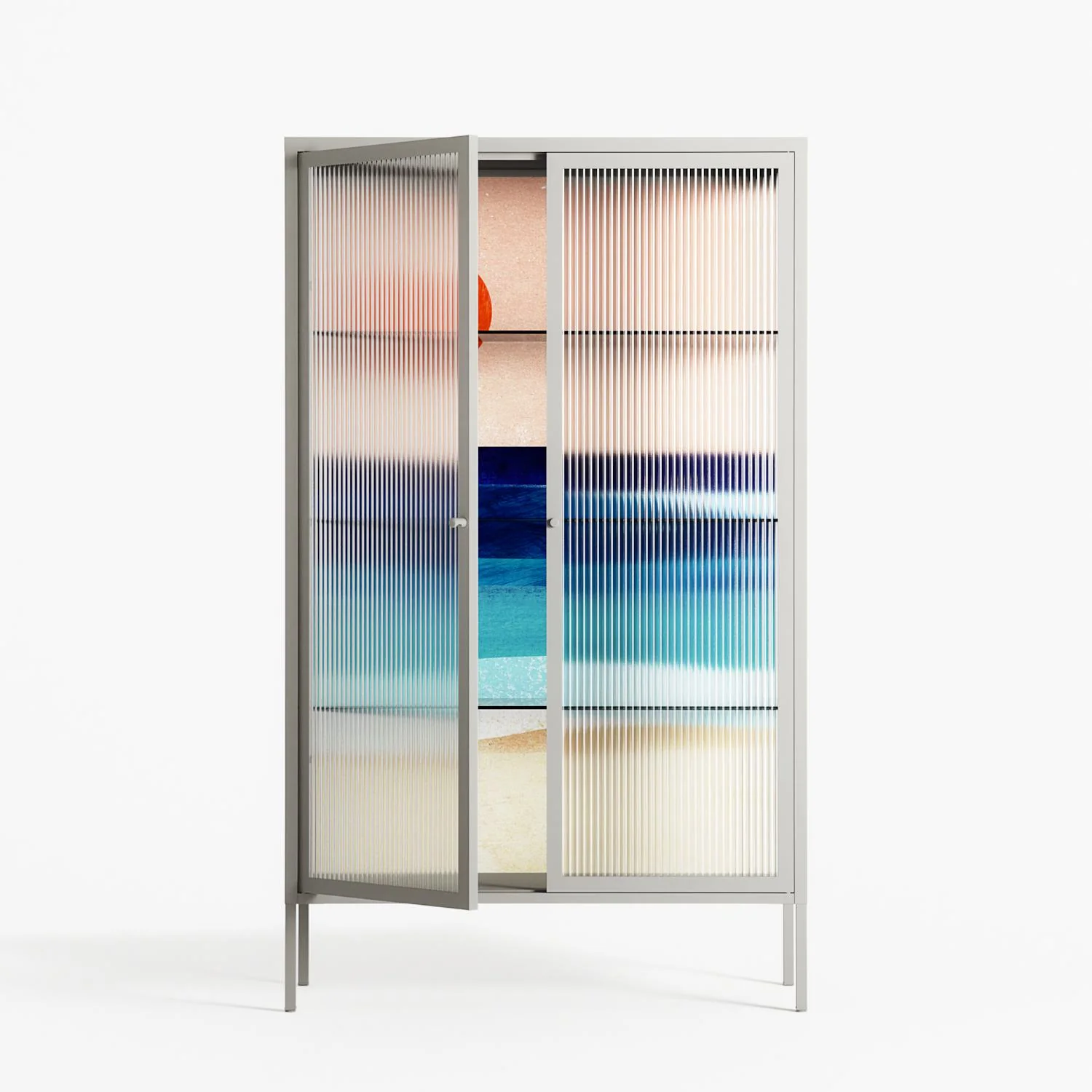 The Wave - Cabinet - Henry Rivers - Chalk - Reeded glass - Image 2