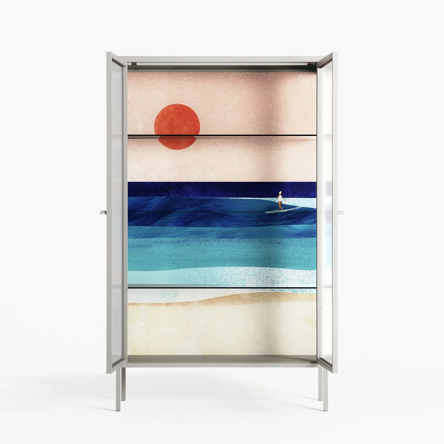 The Wave - Cabinet - Henry Rivers - Chalk - Reeded glass - Image 3