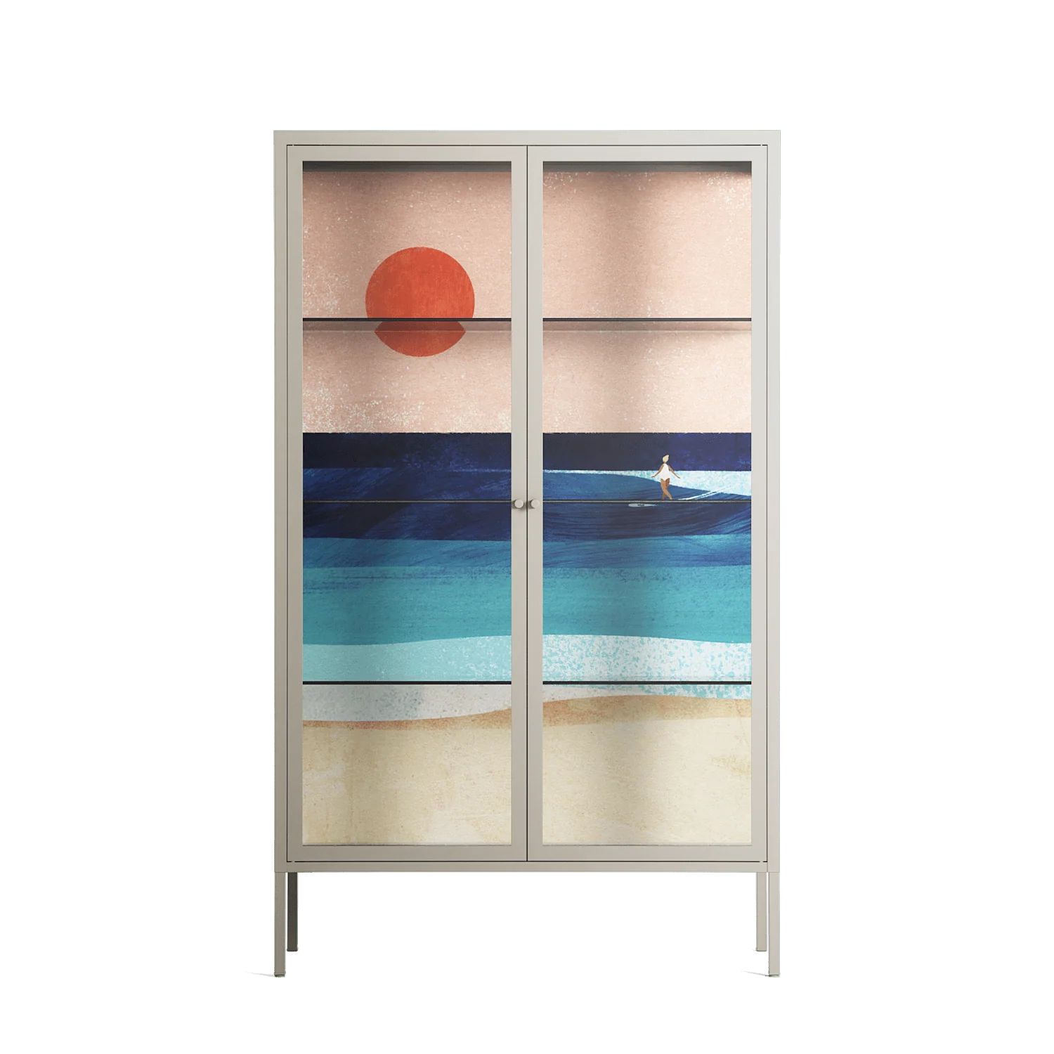 The Wave - Cabinet - Henry Rivers - Pebble - Clear glass