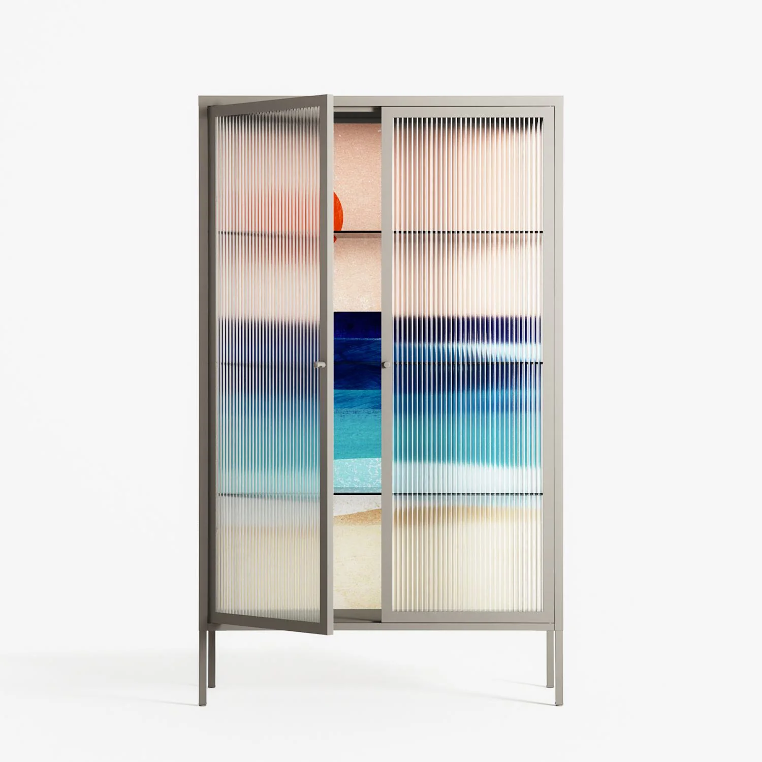 The Wave - Cabinet - Henry Rivers - Pebble - Reeded glass - Image 2