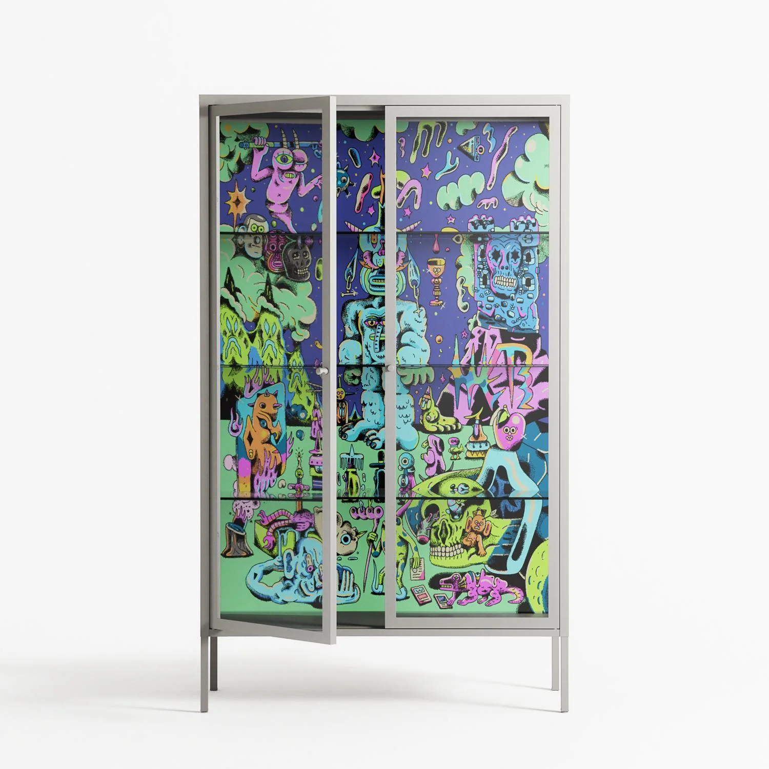 Transmutation - Cabinet - Cezar Berje - Chalk - Clear glass - Image 2