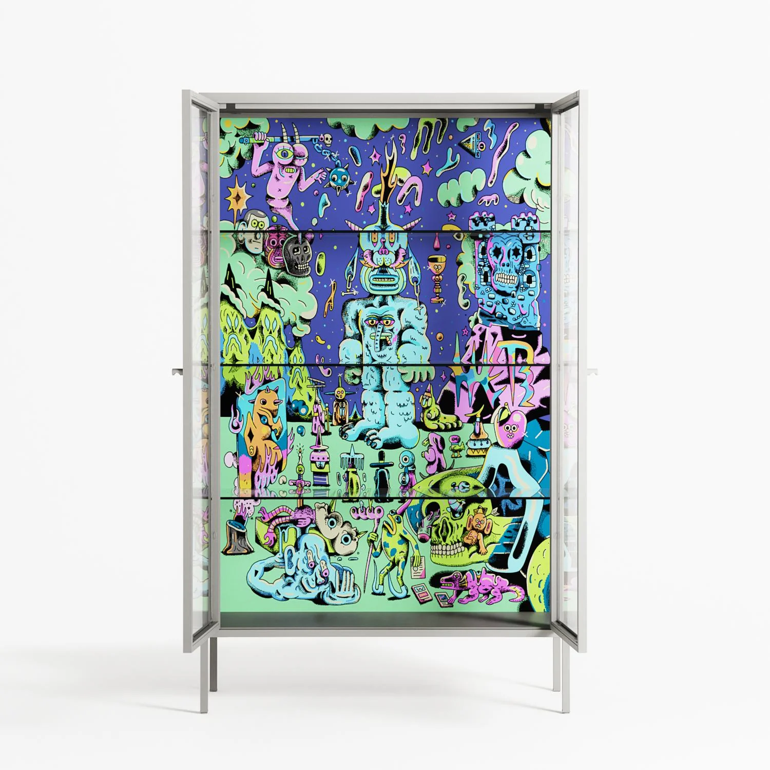 Transmutation - Cabinet - Cezar Berje - Chalk - Clear glass - Image 3