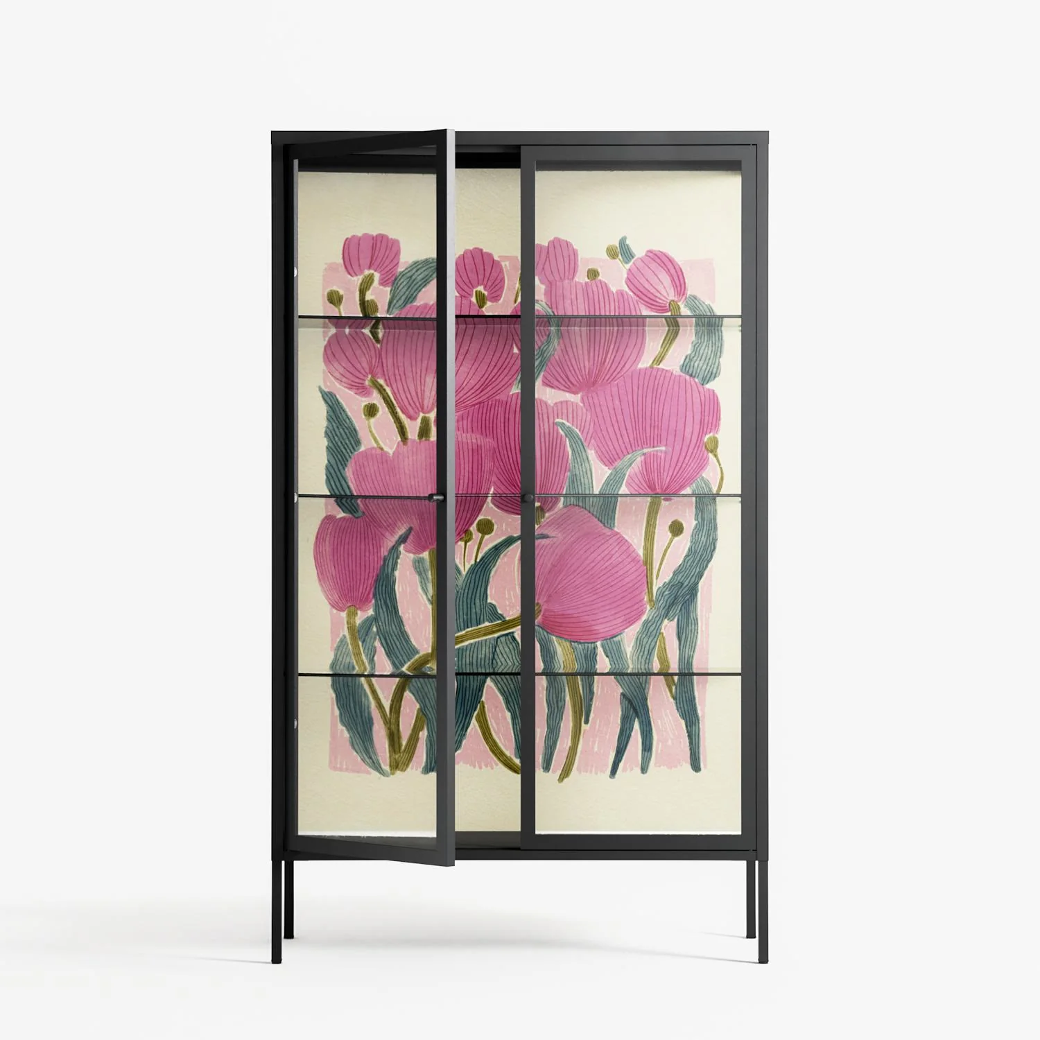 Tulips - Cabinet - Katie O’Shea - Antracite - Clear glass - Image 2