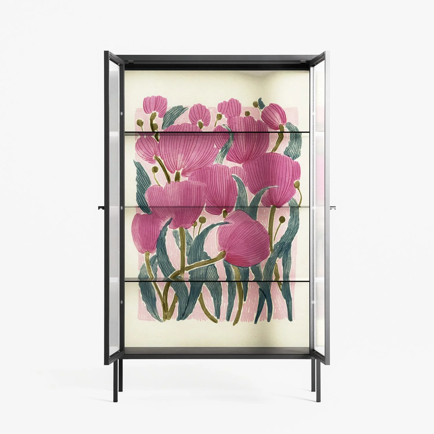 Tulips - Cabinet - Katie O’Shea - Antracite - Reeded glass - Image 3