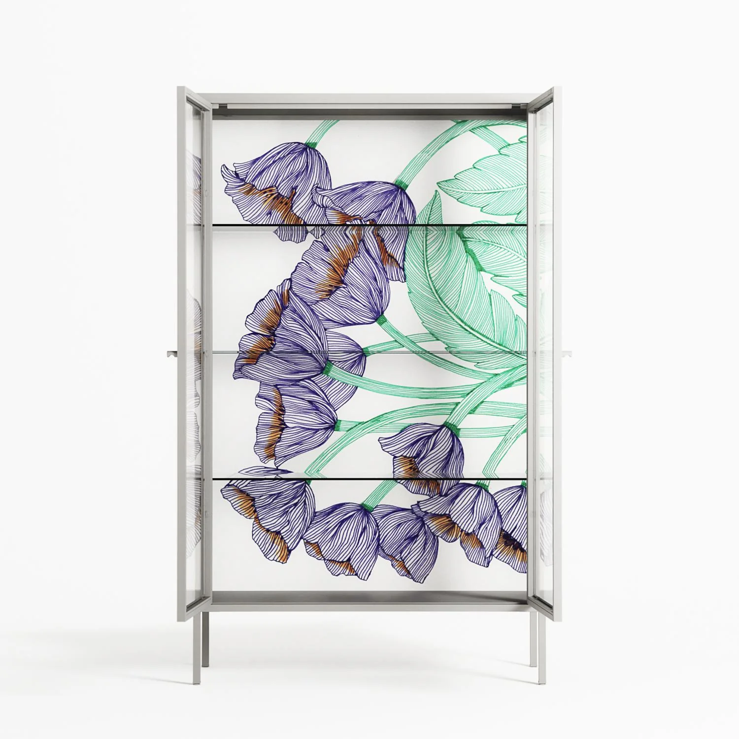 Tulips Purple - Cabinet - Katie O’Shea - Chalk - Clear glass - Image 3