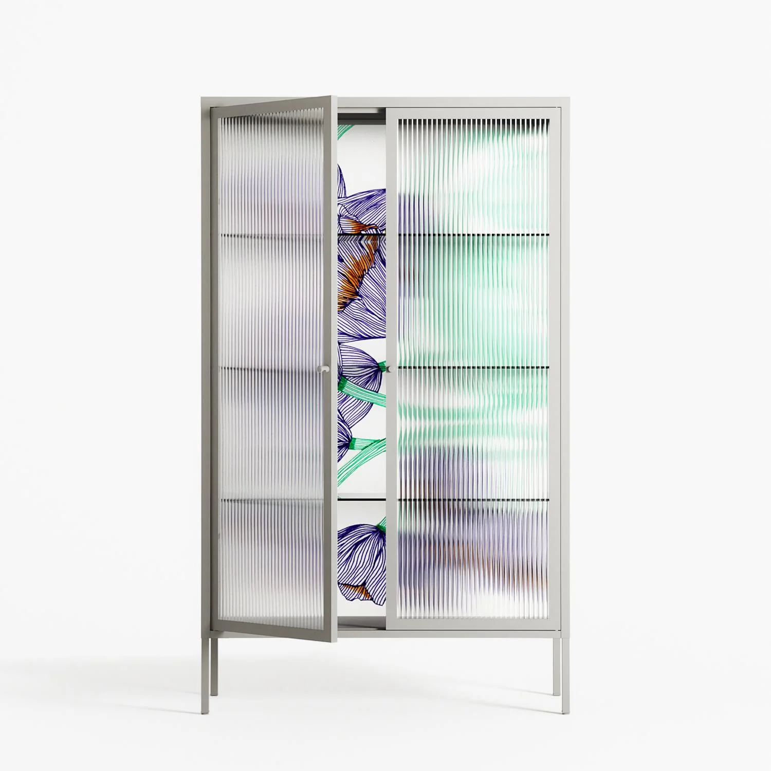 Tulips Purple - Cabinet - Katie O’Shea - Chalk - Reeded glass - Image 2