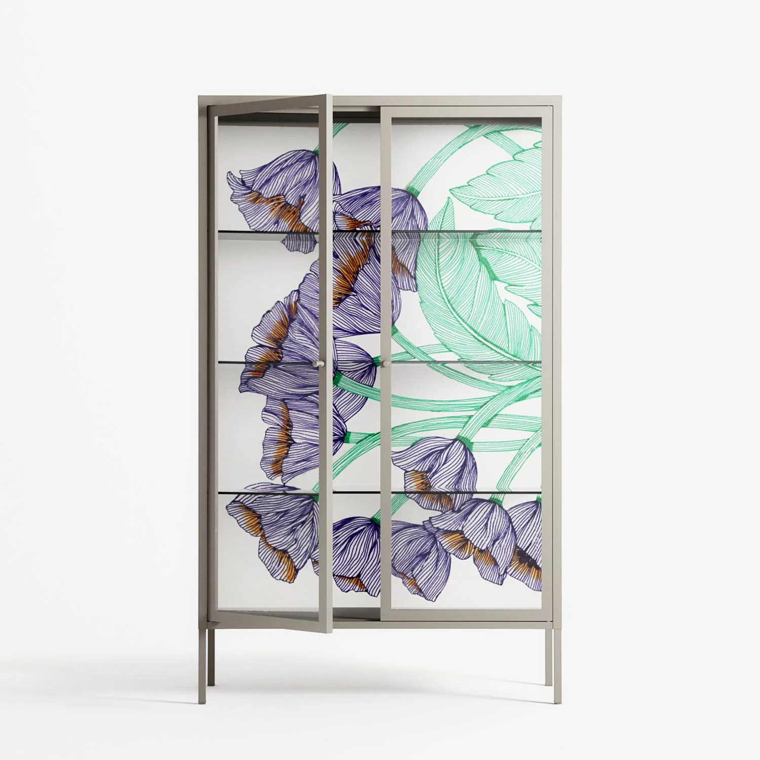 Tulips Purple - Cabinet - Katie O’Shea - Pebble - Clear glass - Image 2