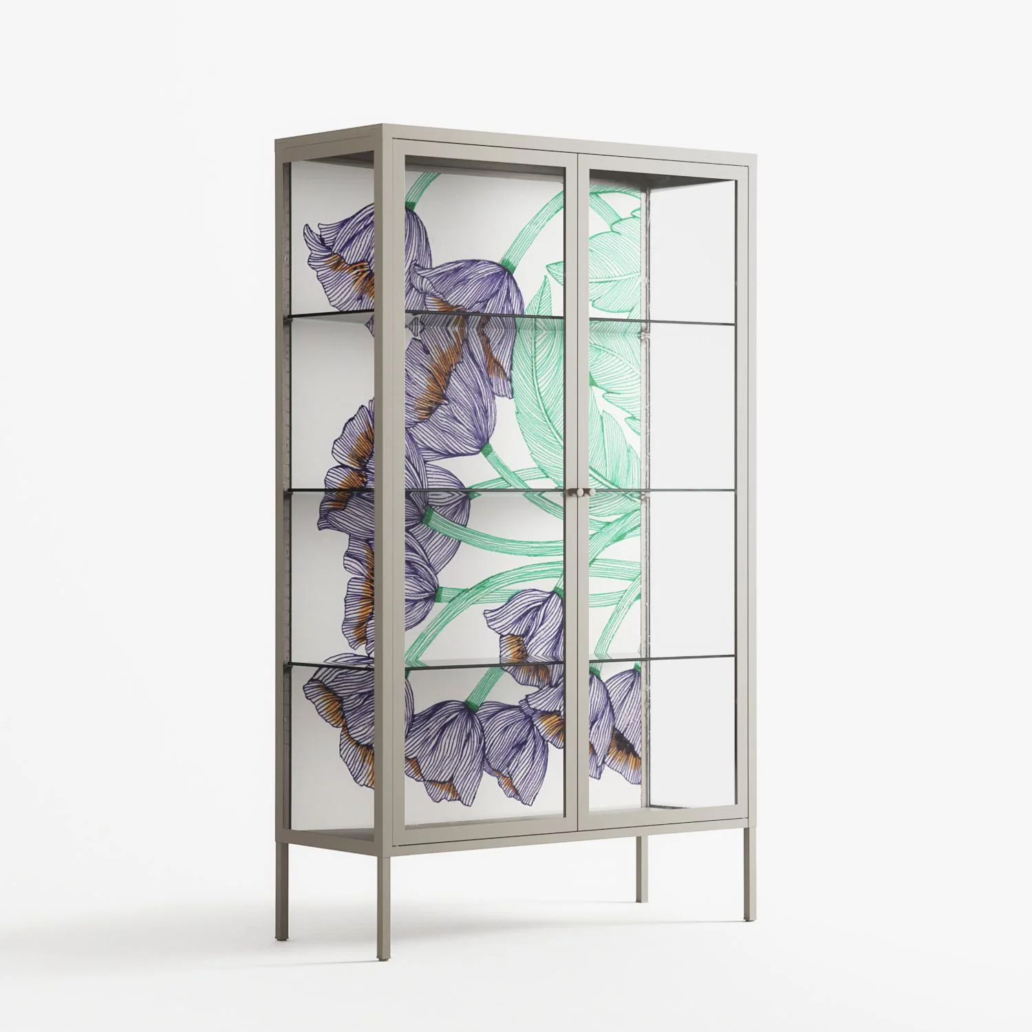 Tulips Purple - Cabinet - Katie O’Shea - Pebble - Clear glass - Image 4