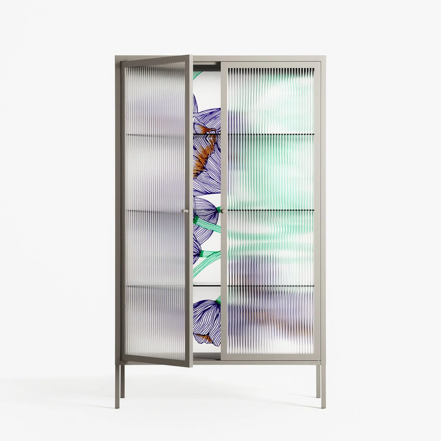 Tulips Purple - Cabinet - Katie O’Shea - Pebble - Reeded glass - Image 2