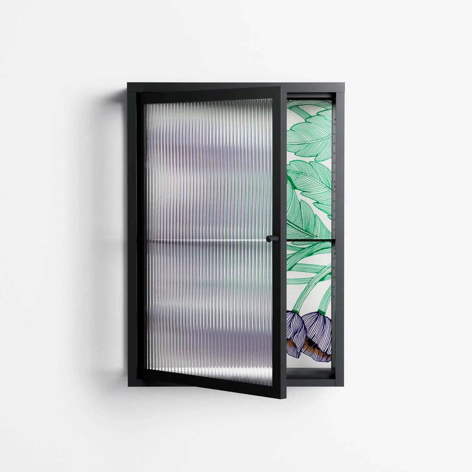 Tulips Purple - Wall Cabinet - Katie O’Shea - Antracite - Reeded glass - Image 2