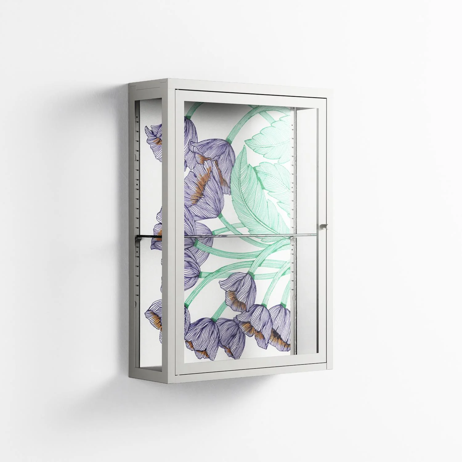 Tulips Purple - Wall Cabinet - Katie O’Shea - Chalk - Clear glass - Image 4
