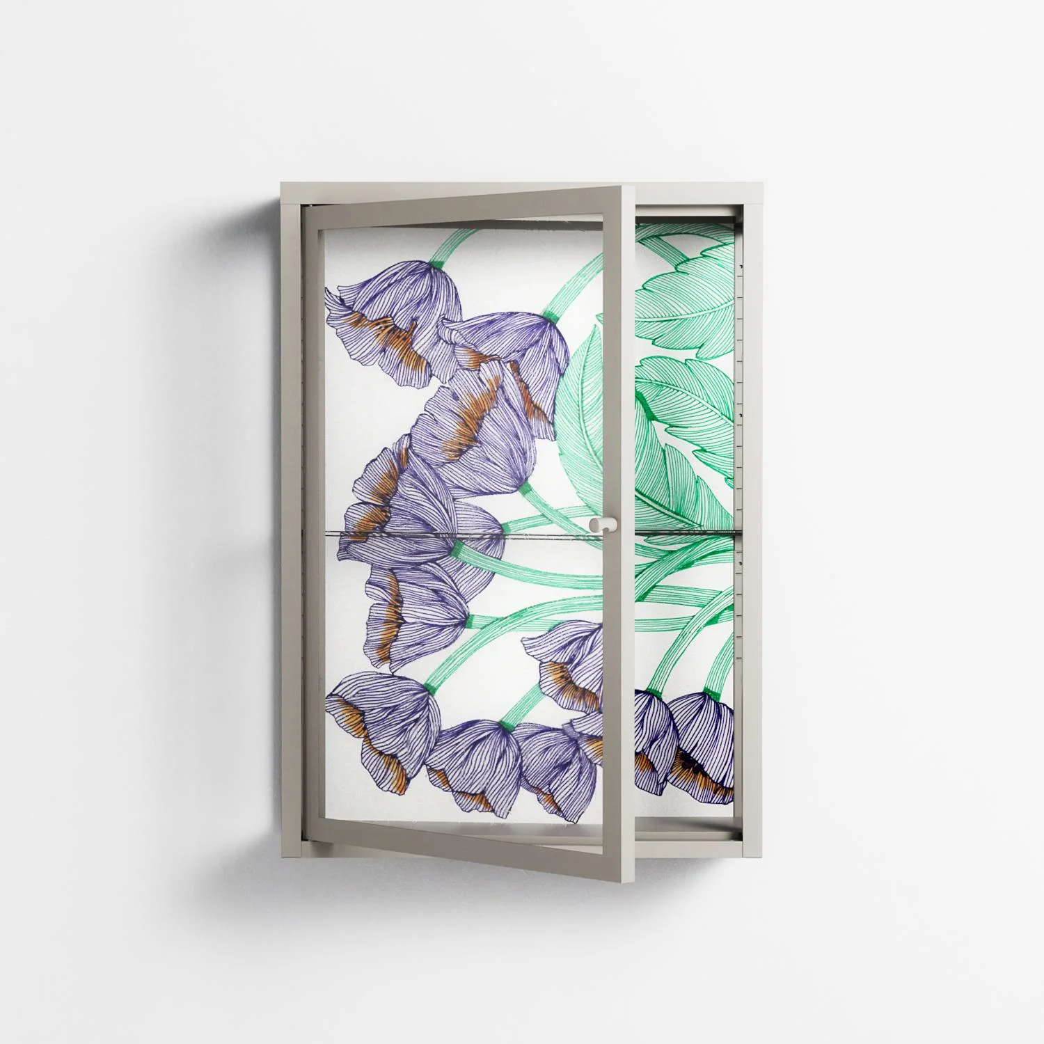 Tulips Purple - Wall Cabinet - Katie O’Shea - Pebble - Clear glass - Image 2