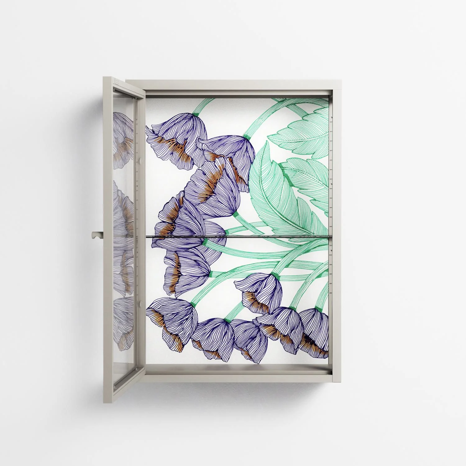 Tulips Purple - Wall Cabinet - Katie O’Shea - Pebble - Clear glass - Image 3