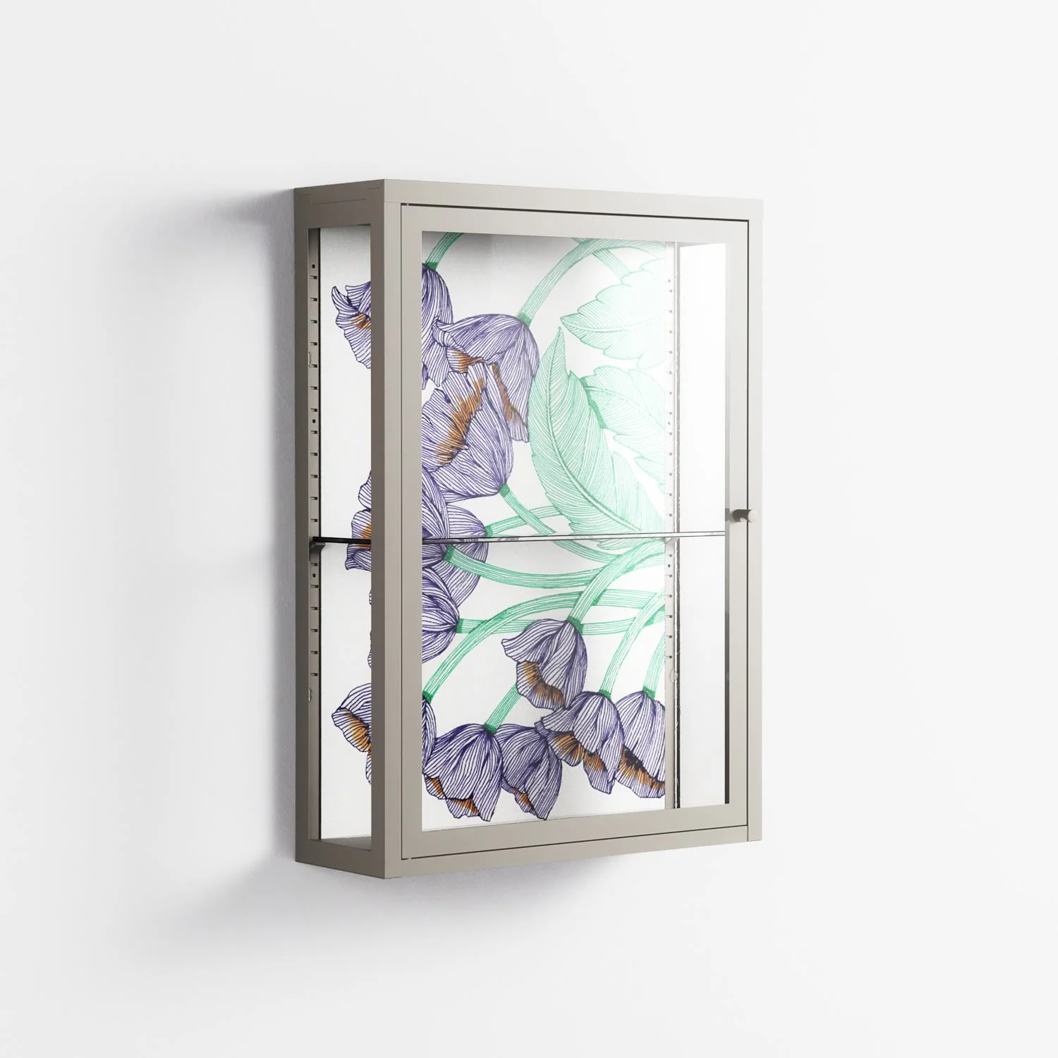 Tulips Purple - Wall Cabinet - Katie O’Shea - Pebble - Clear glass - Image 4