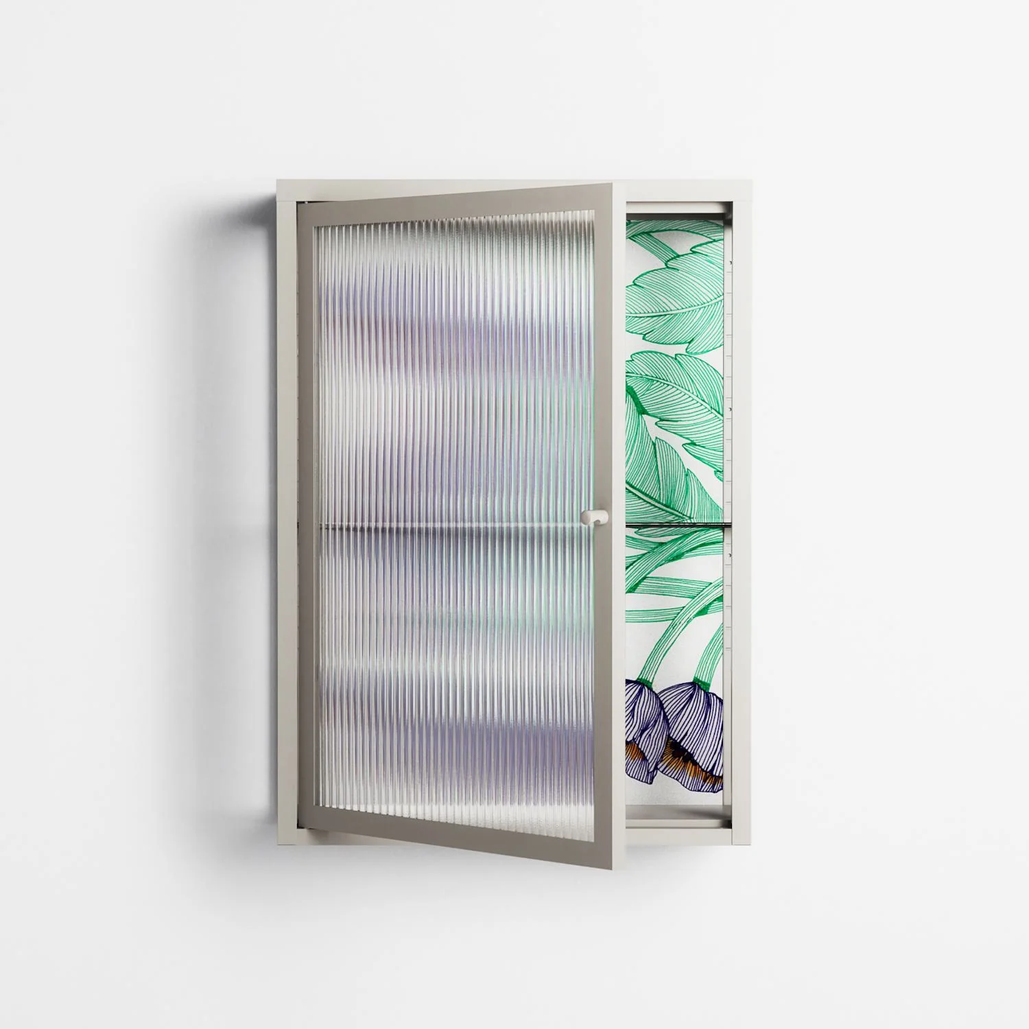 Tulips Purple - Wall Cabinet - Katie O’Shea - Pebble - Reeded glass - Image 2