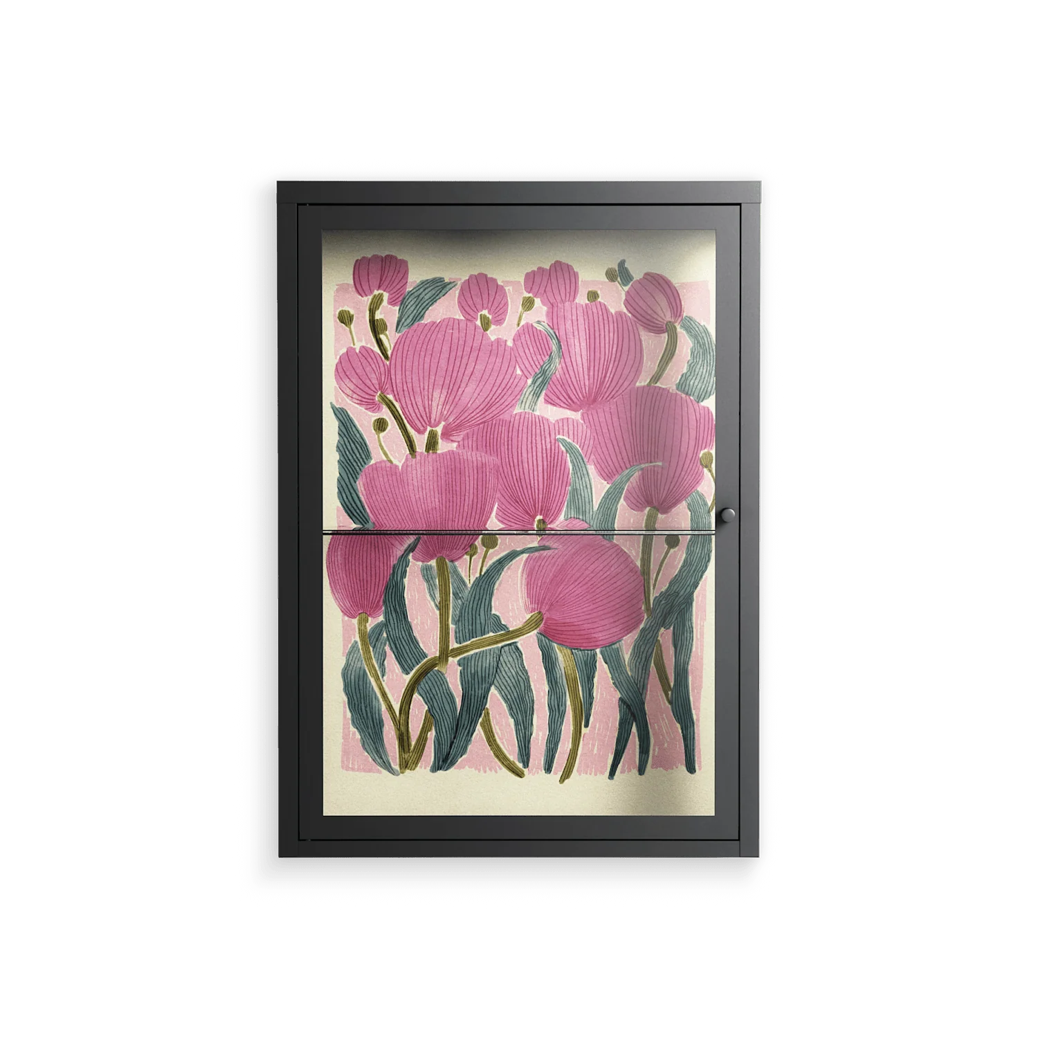 Tulips - Wall Cabinet - Katie O’Shea - Antracite - Clear glass