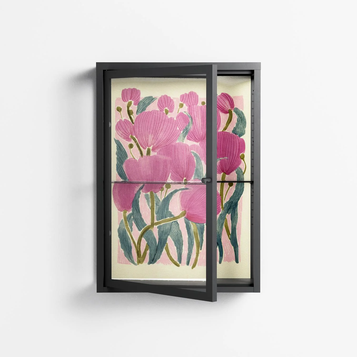 Tulips - Wall Cabinet - Katie O’Shea - Antracite - Clear glass - Image 2