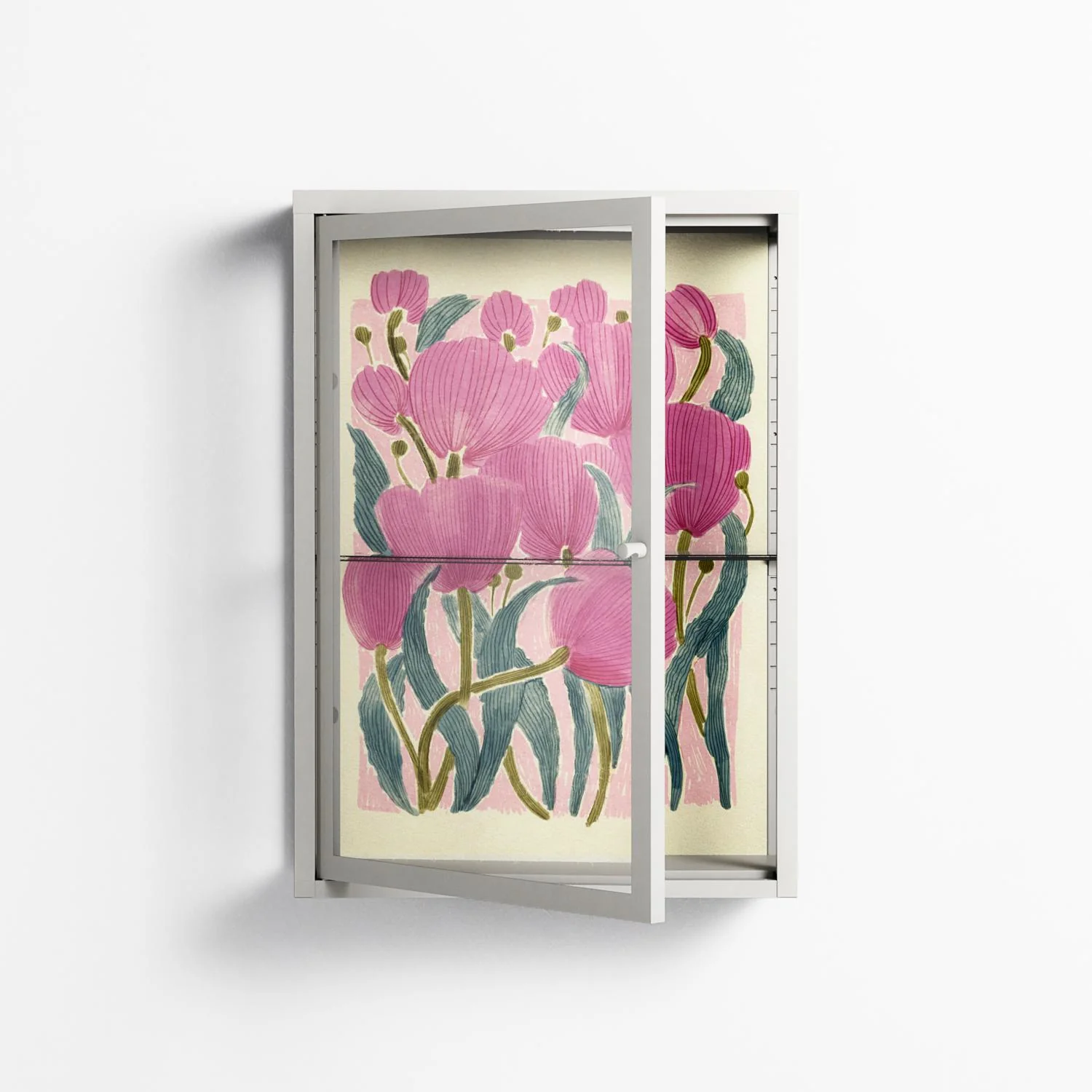 Tulips - Wall Cabinet - Katie O’Shea - Chalk - Clear glass - Image 2
