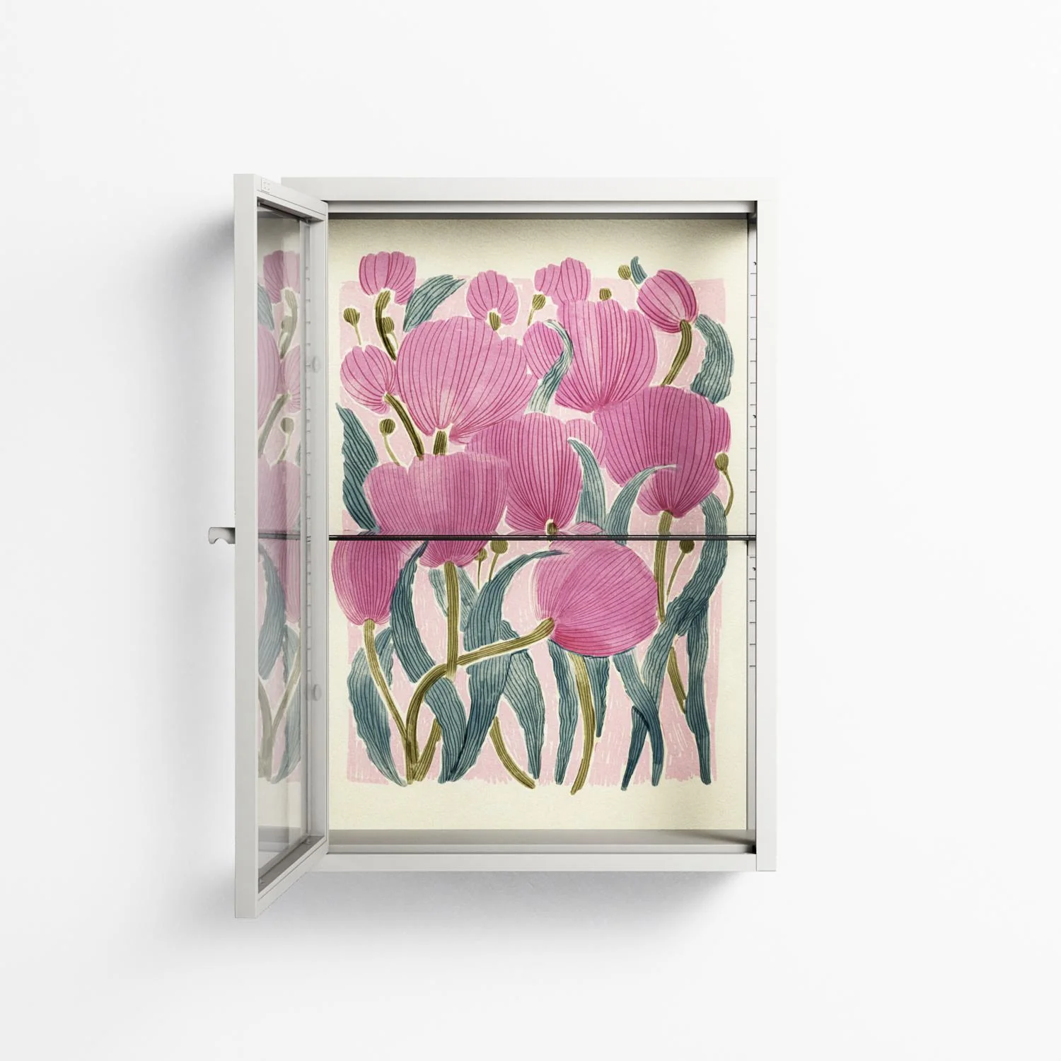Tulips - Wall Cabinet - Katie O’Shea - Chalk - Clear glass - Image 3