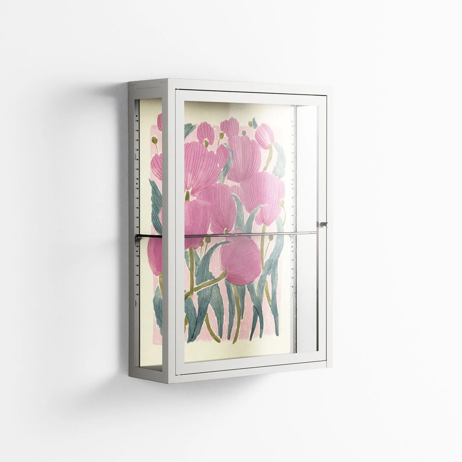 Tulips - Wall Cabinet - Katie O’Shea - Chalk - Clear glass - Image 4