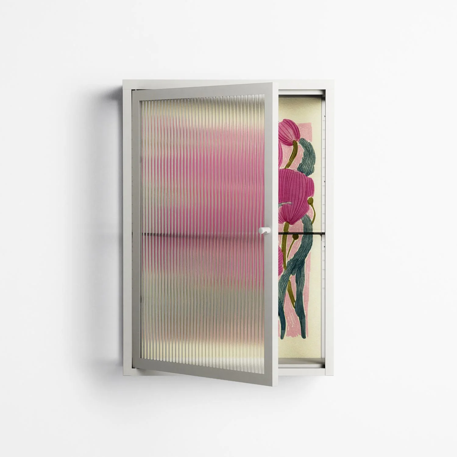 Tulips - Wall Cabinet - Katie O’Shea - Chalk - Reeded glass - Image 2