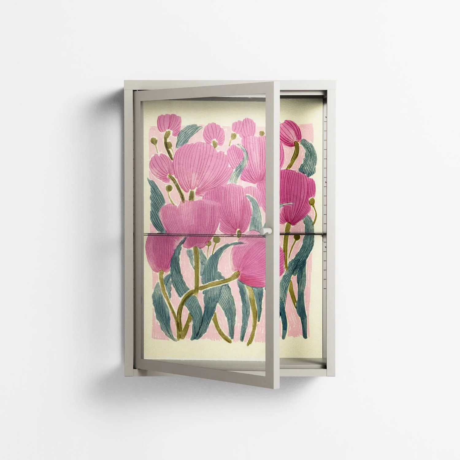 Tulips - Wall Cabinet - Katie O’Shea - Pebble - Clear glass - Image 2