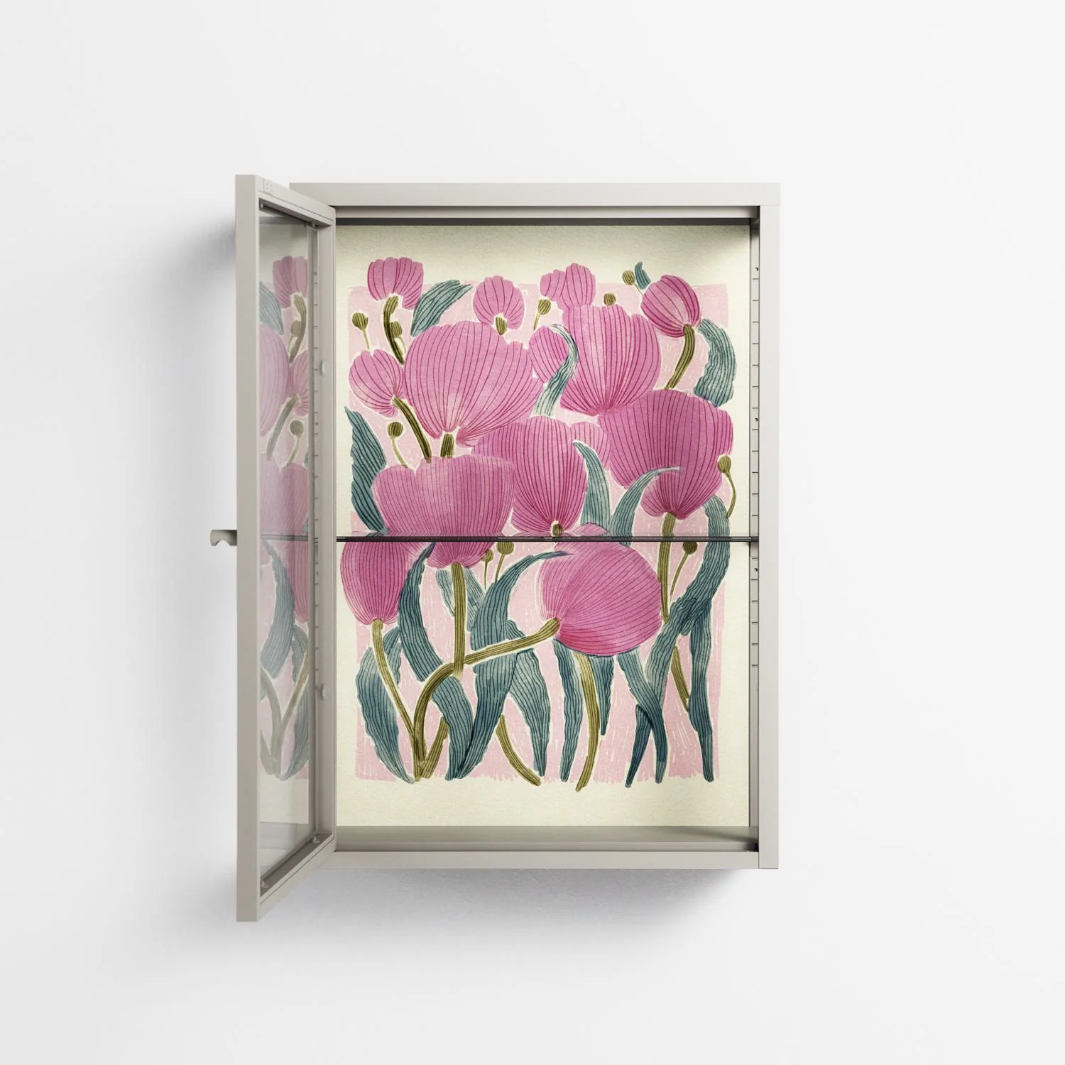 Tulips - Wall Cabinet - Katie O’Shea - Pebble - Clear glass - Image 3