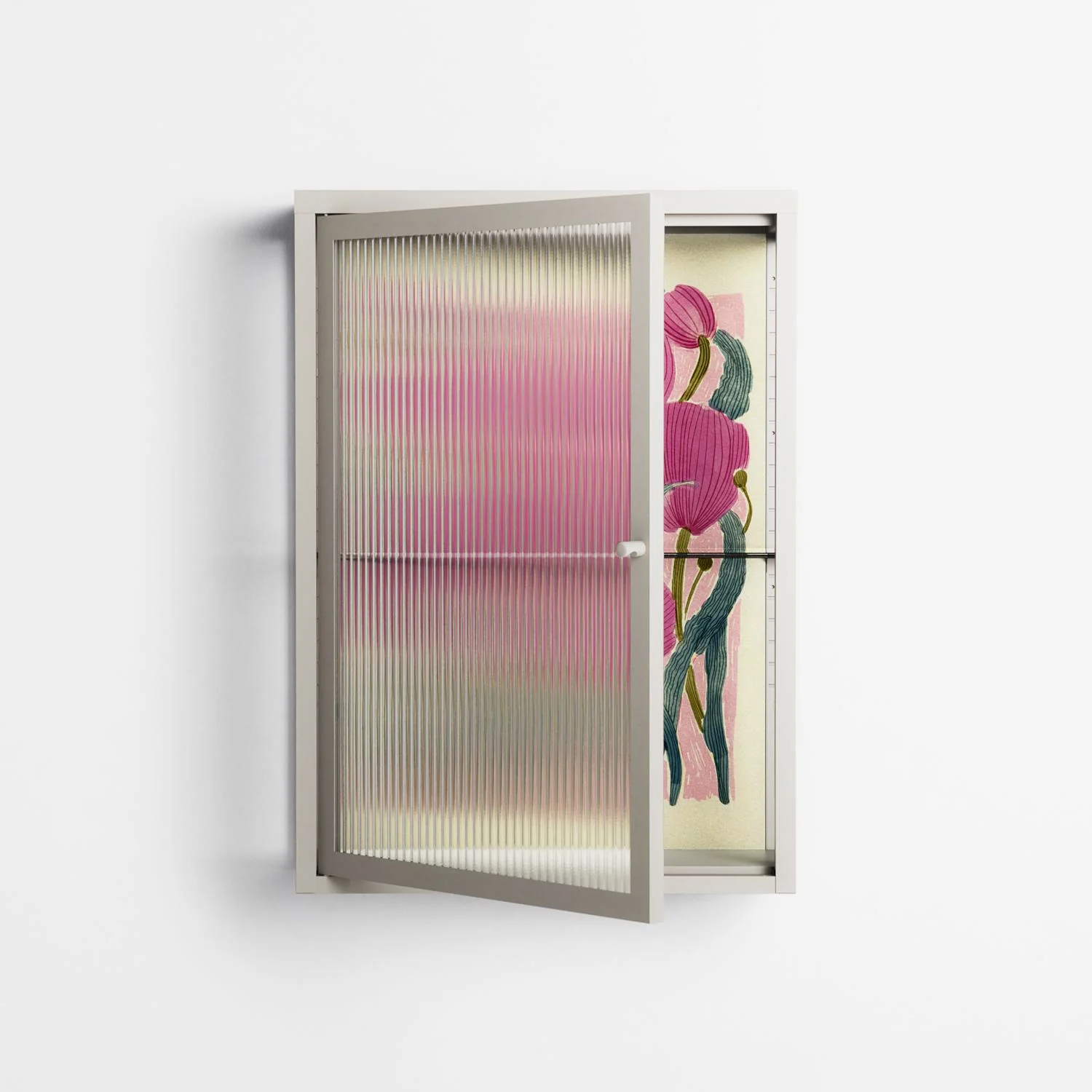 Tulips - Wall Cabinet - Katie O’Shea - Pebble - Reeded glass - Image 2