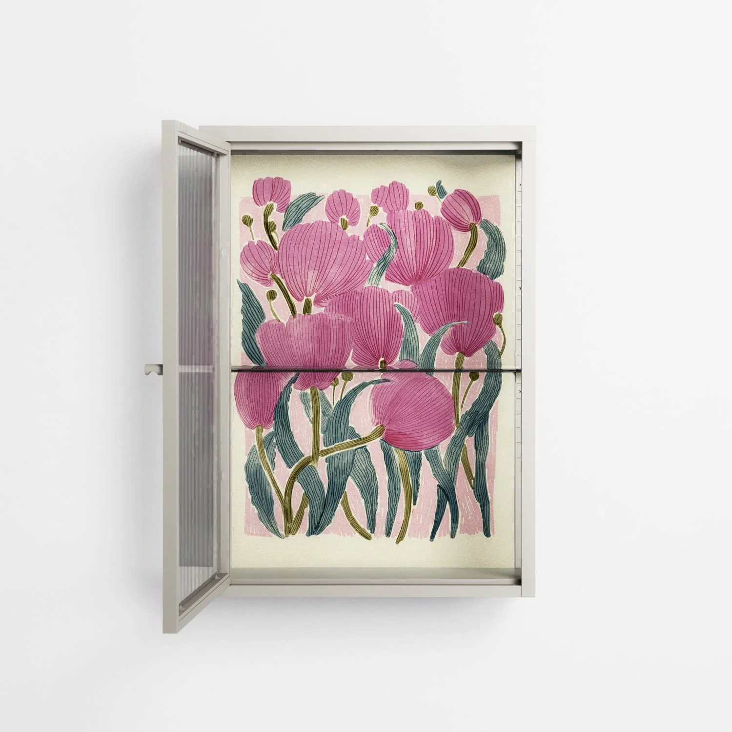 Tulips - Wall Cabinet - Katie O’Shea - Pebble - Reeded glass - Image 3