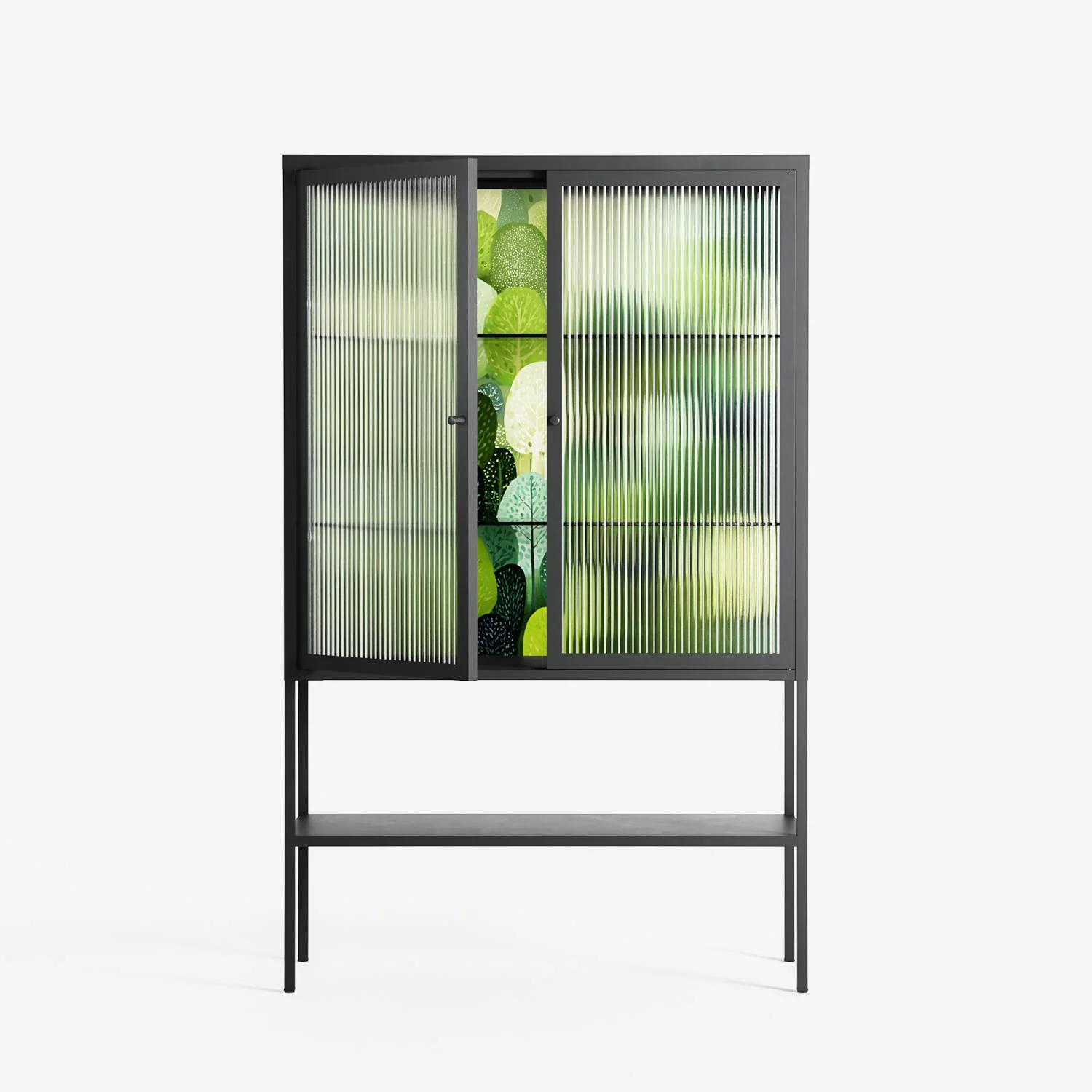 Tummetott - Loft Cabinet - Nur Rydberg - Antracite - Reeded glass - Image 2