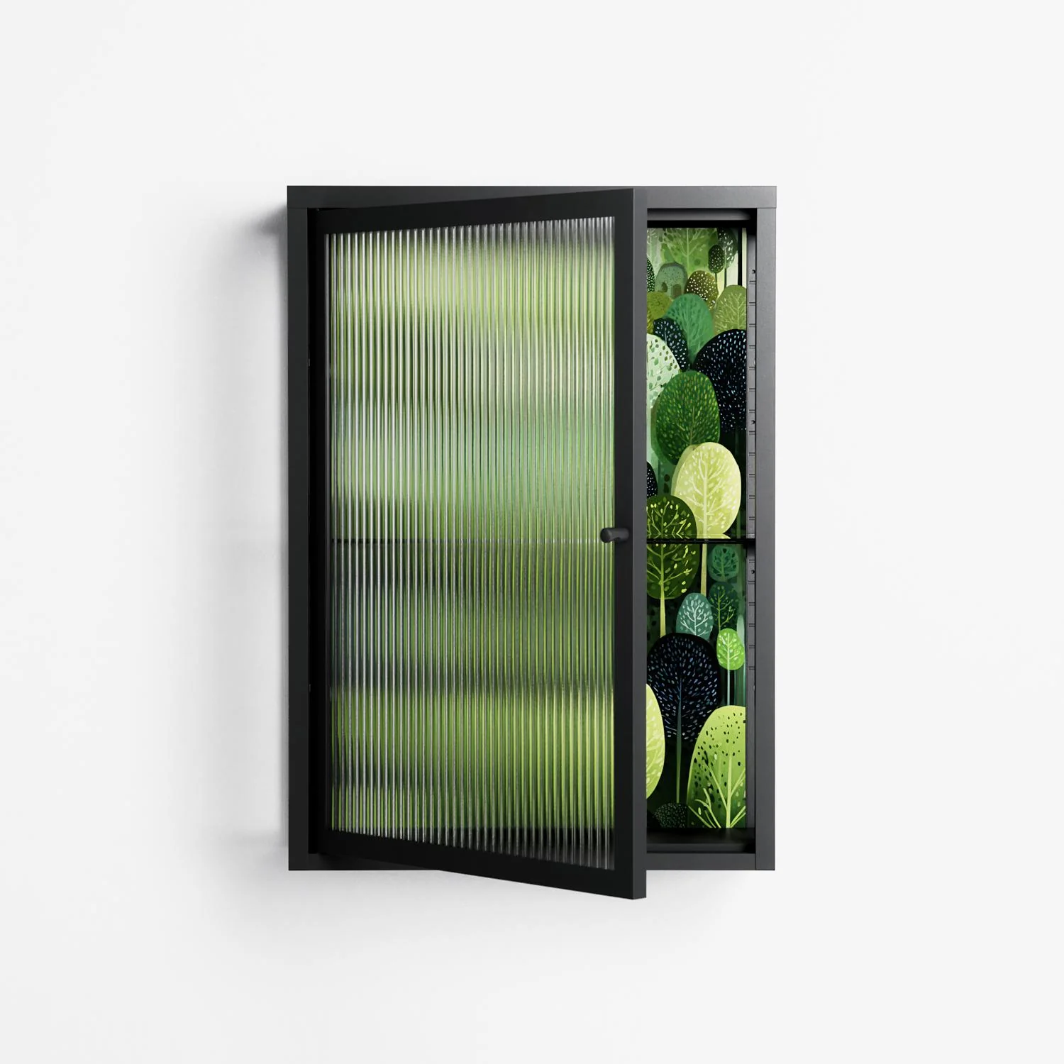 Tummetott - Wall Cabinet - Nur Rydberg - Antracite - Reeded glass - Image 2