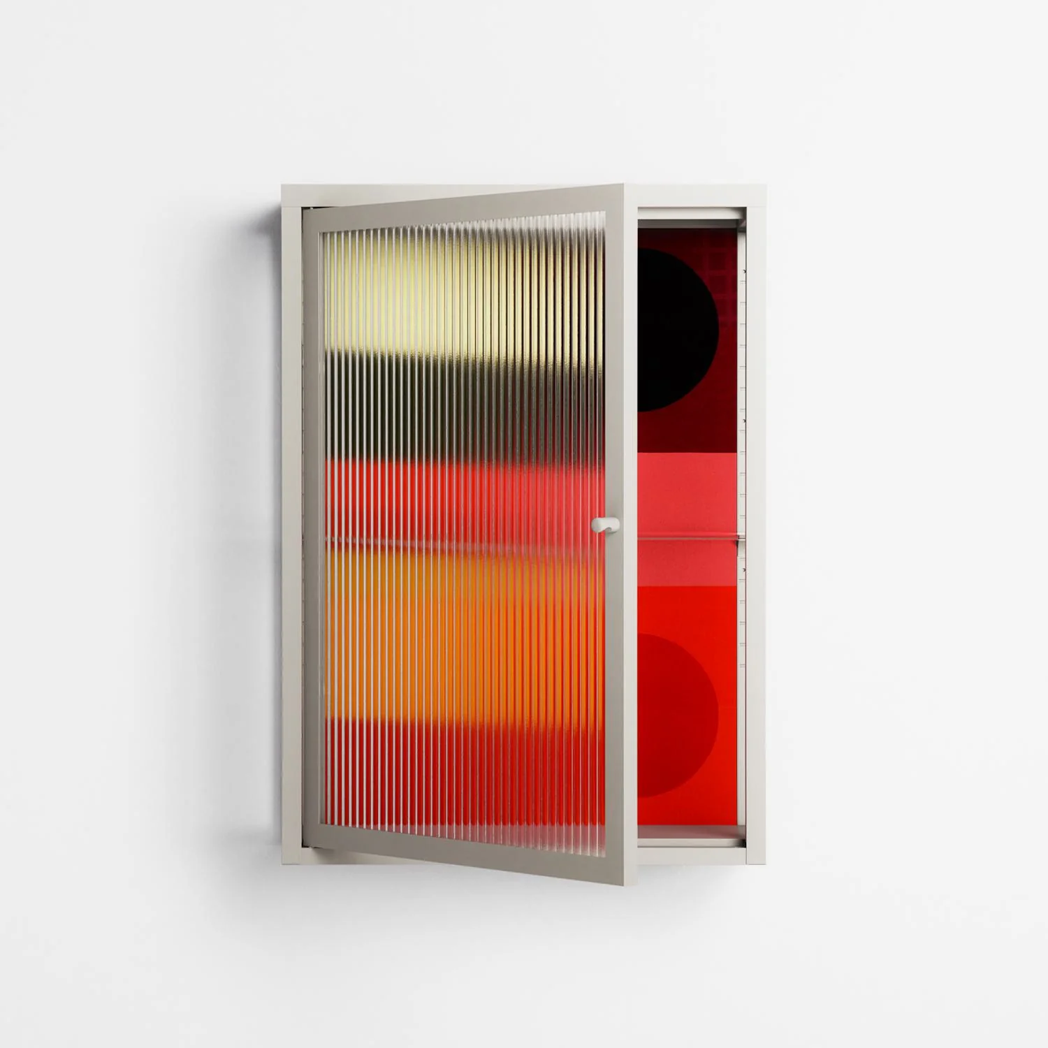 Turnstile - Wall Cabinet - Rikki Hewitt - Pebble - Reeded glass - Image 2