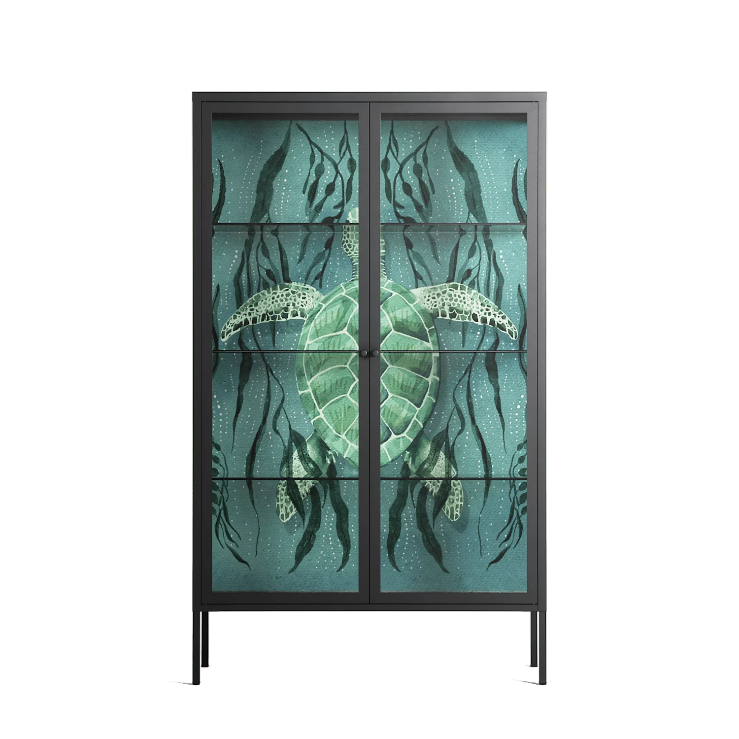 Turtle With Kelp - Cabinet - Katie O’Shea - Antracite - Clear glass