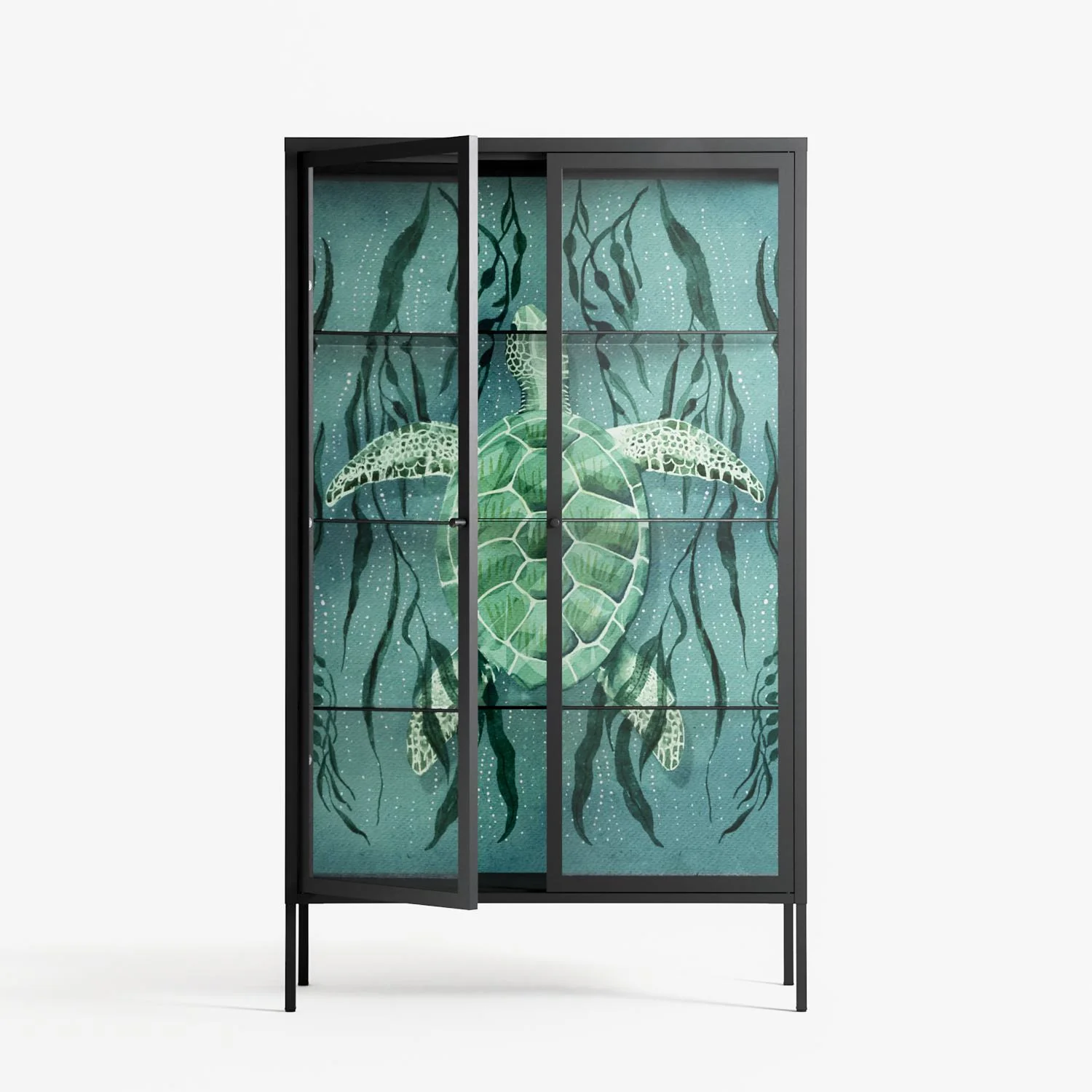 Turtle With Kelp - Cabinet - Katie O’Shea - Antracite - Clear glass - Image 2