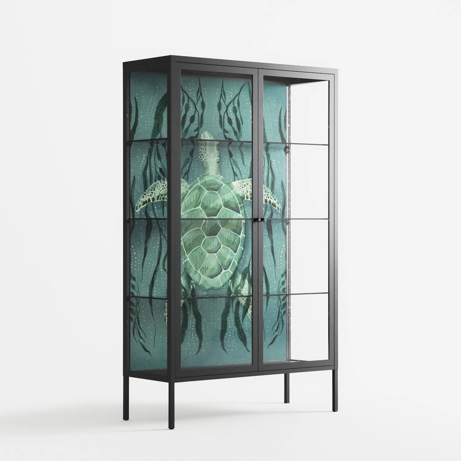 Turtle With Kelp - Cabinet - Katie O’Shea - Antracite - Clear glass - Image 4